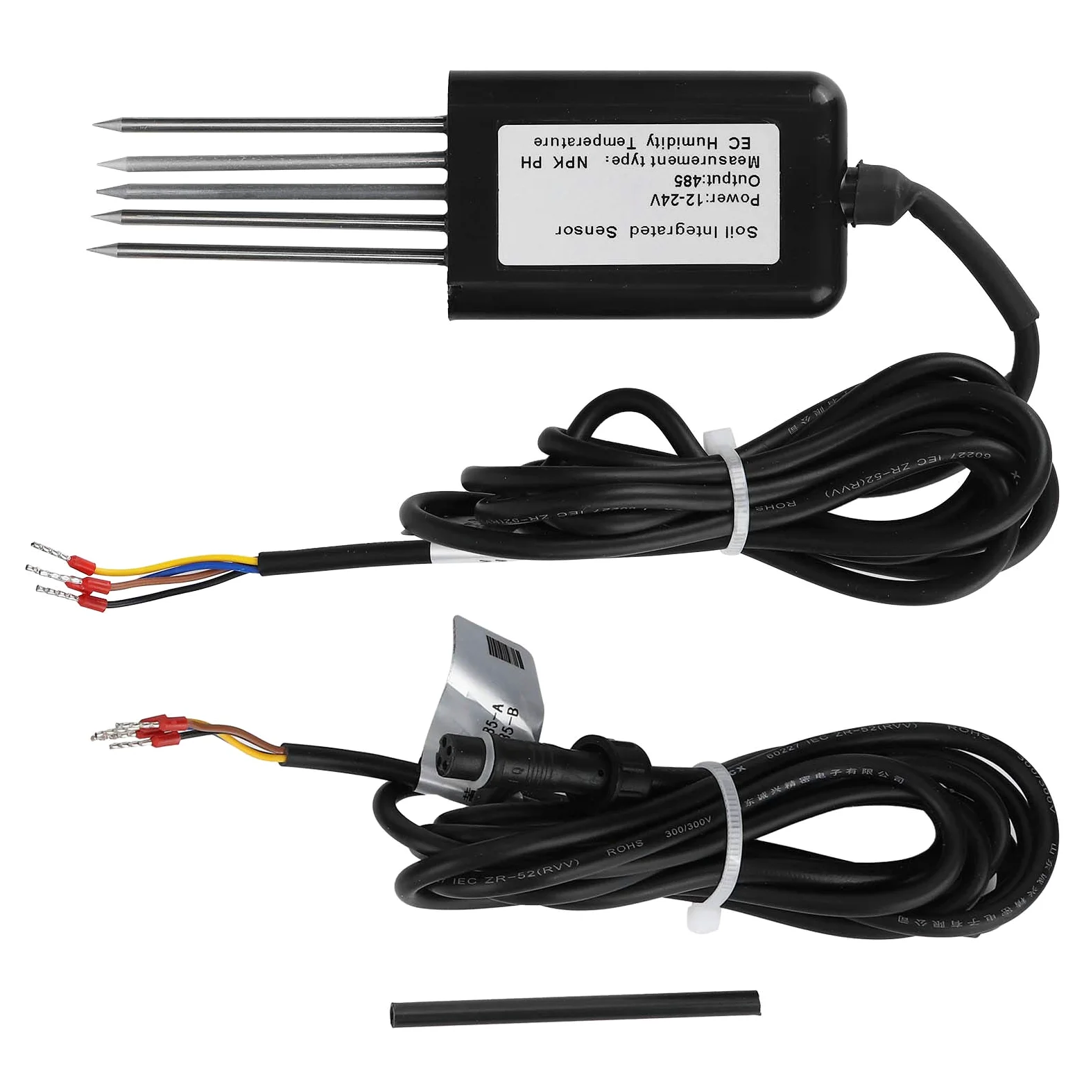 Probador de Sensor de EC de Suelo, RS485 5 Pines, Sensor de Temperatura y Humedad de pH NPK del Suelo, Sensor de EC de Temperatura y Humedad, Detector de conductividad, Sensor multiparámetro