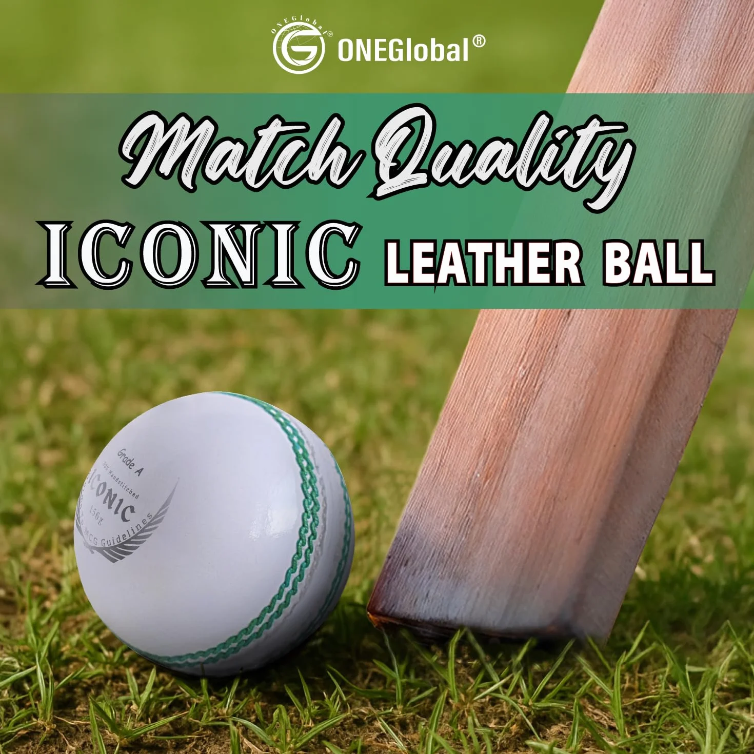 Icónica pelota de críquet de cuero cosida a mano 156 g impermeable 4 piezas