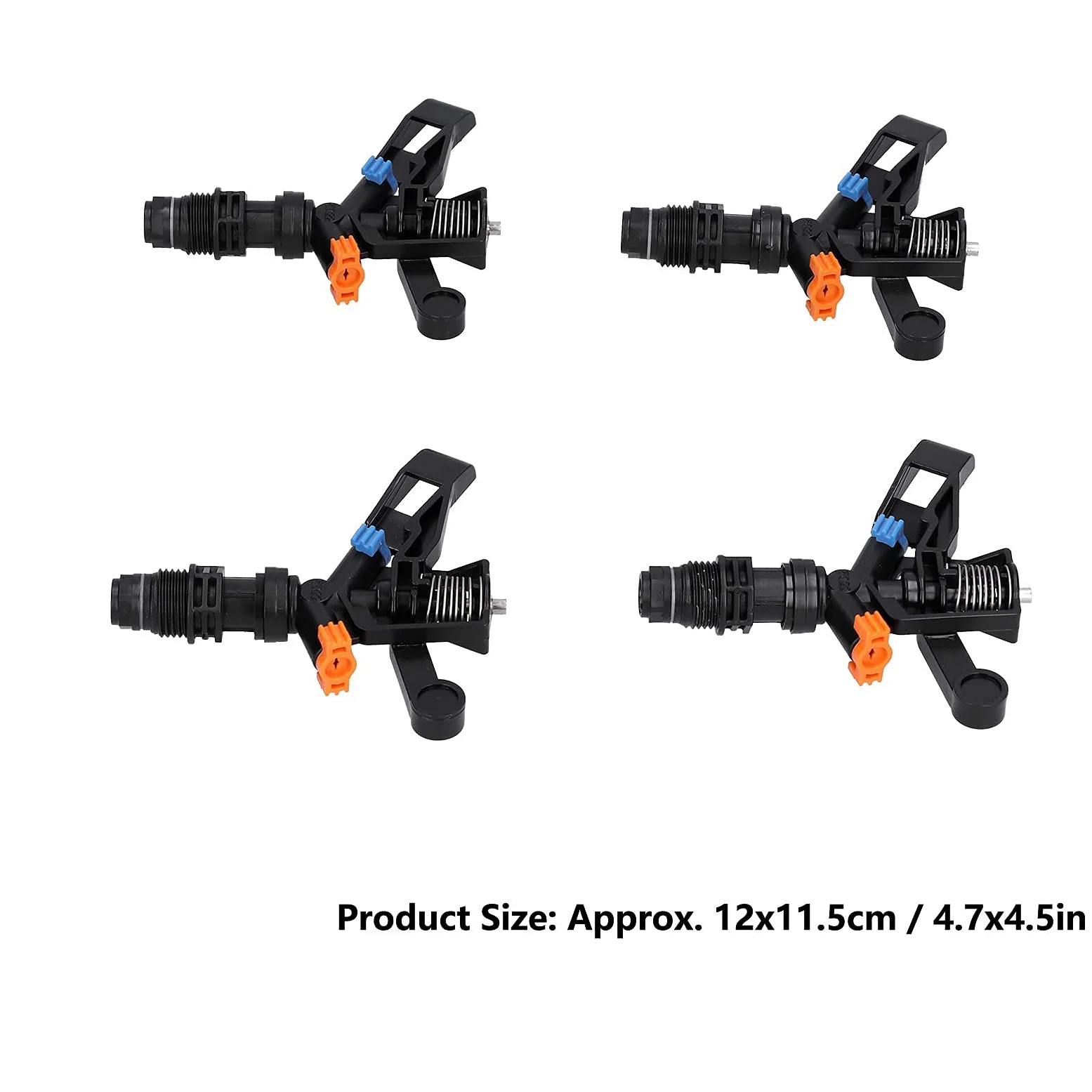 Aspersor de jardín, 10 aspersores de césped giratorios de 360 grados G1/2 con rosca macho, sistema de riego de patio para una gran cobertura de área
