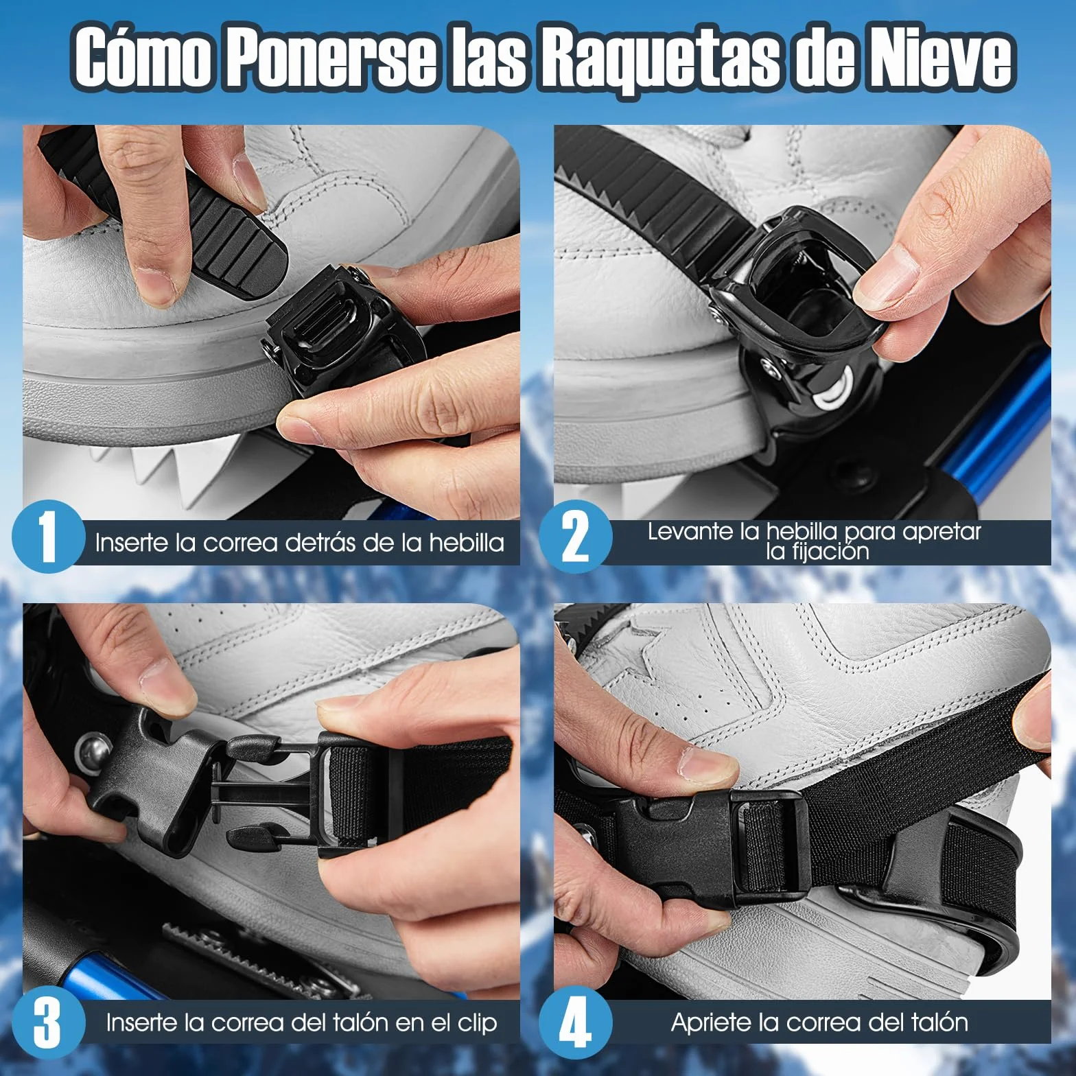GOPLUS Raquetas de Nieve de Aluminio 53cm 63cm 78cm con Bastones Ajustables