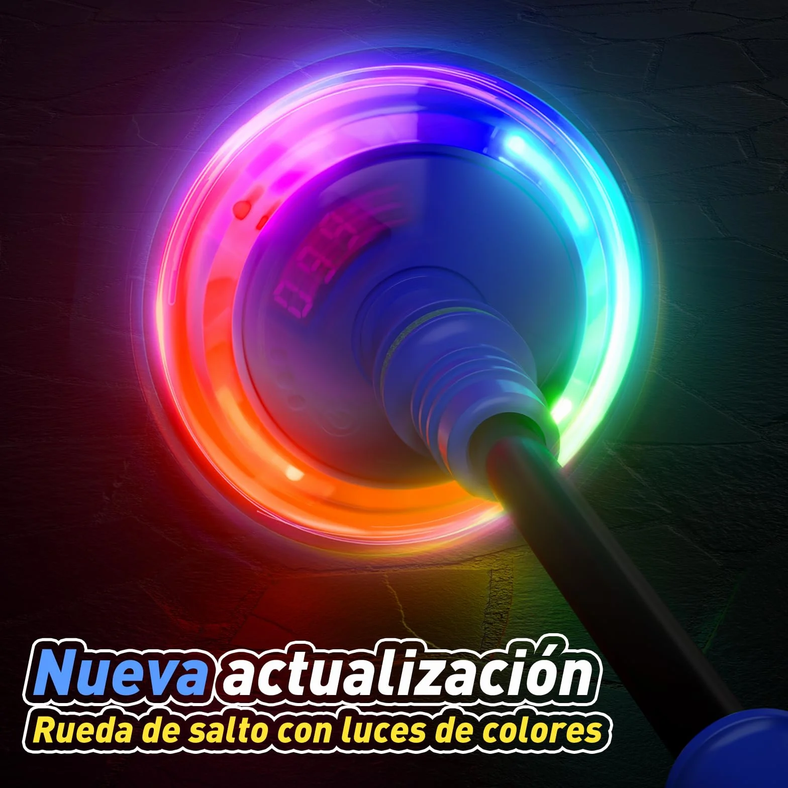 Springring Pedestal para niños con contador, temporizador, contador de calorías, juguete deportivo para niñas 6-12 años (Azul)