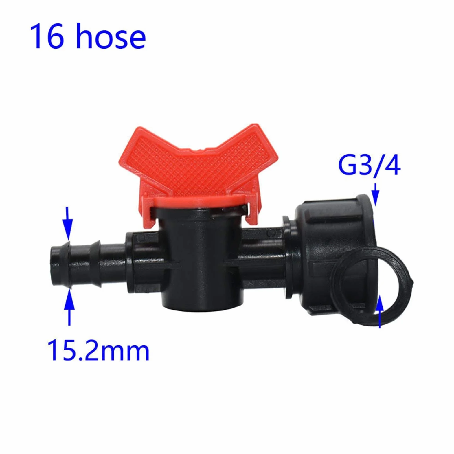 Accesorios de riego por goteo Herramientas for sistemas de riego de jardinería, rosca hembra de 1/2" 3/4" a manguera de 16 mm 20 mm, grifo de jardín, válvula de riego de manguera de 1/2" 3/4", mini ad