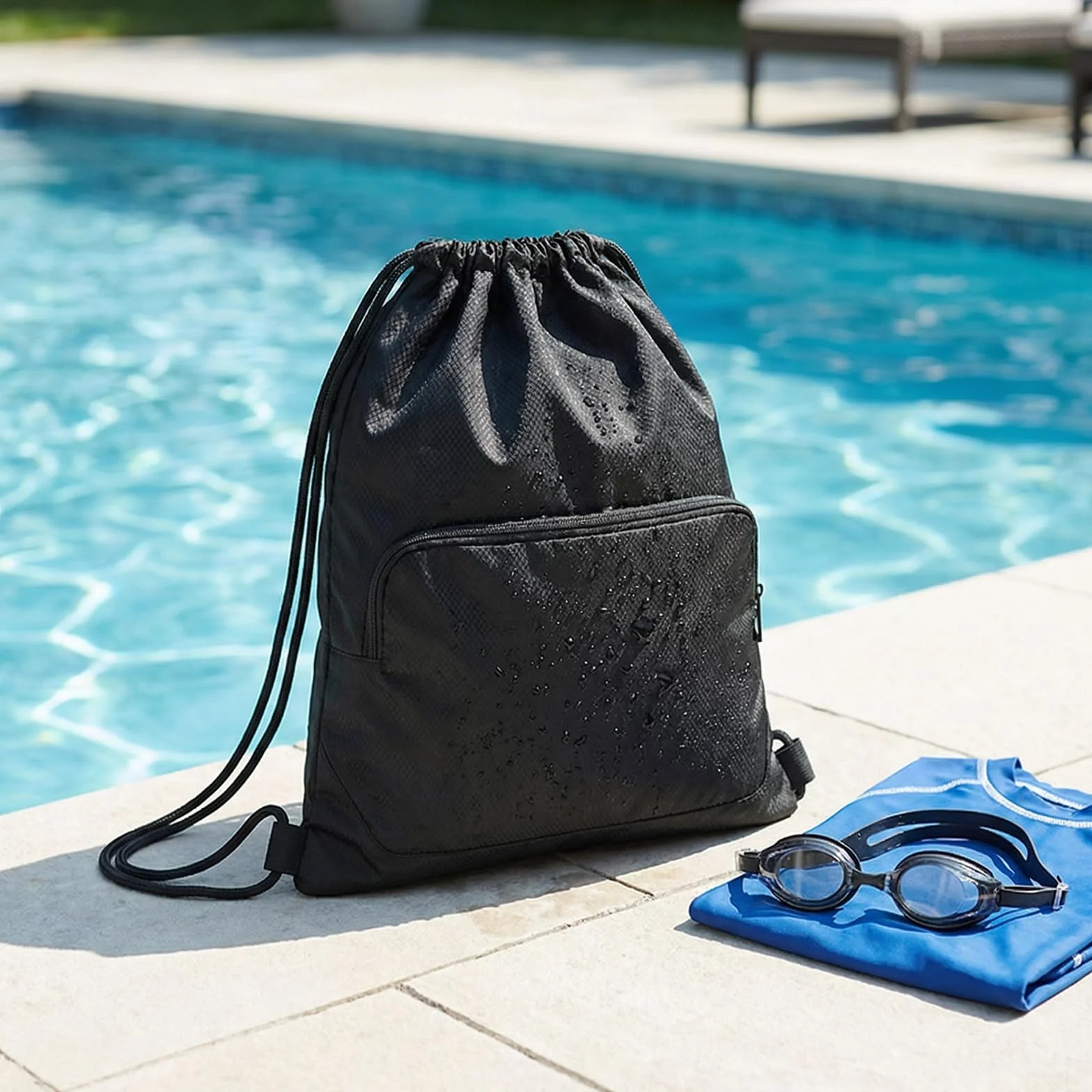 Mochila Impermeable Deportiva con Cordón, Bolsa de Gimnasio Gran Capacidad, Saco de Cuerdas para Hombre y Mujer