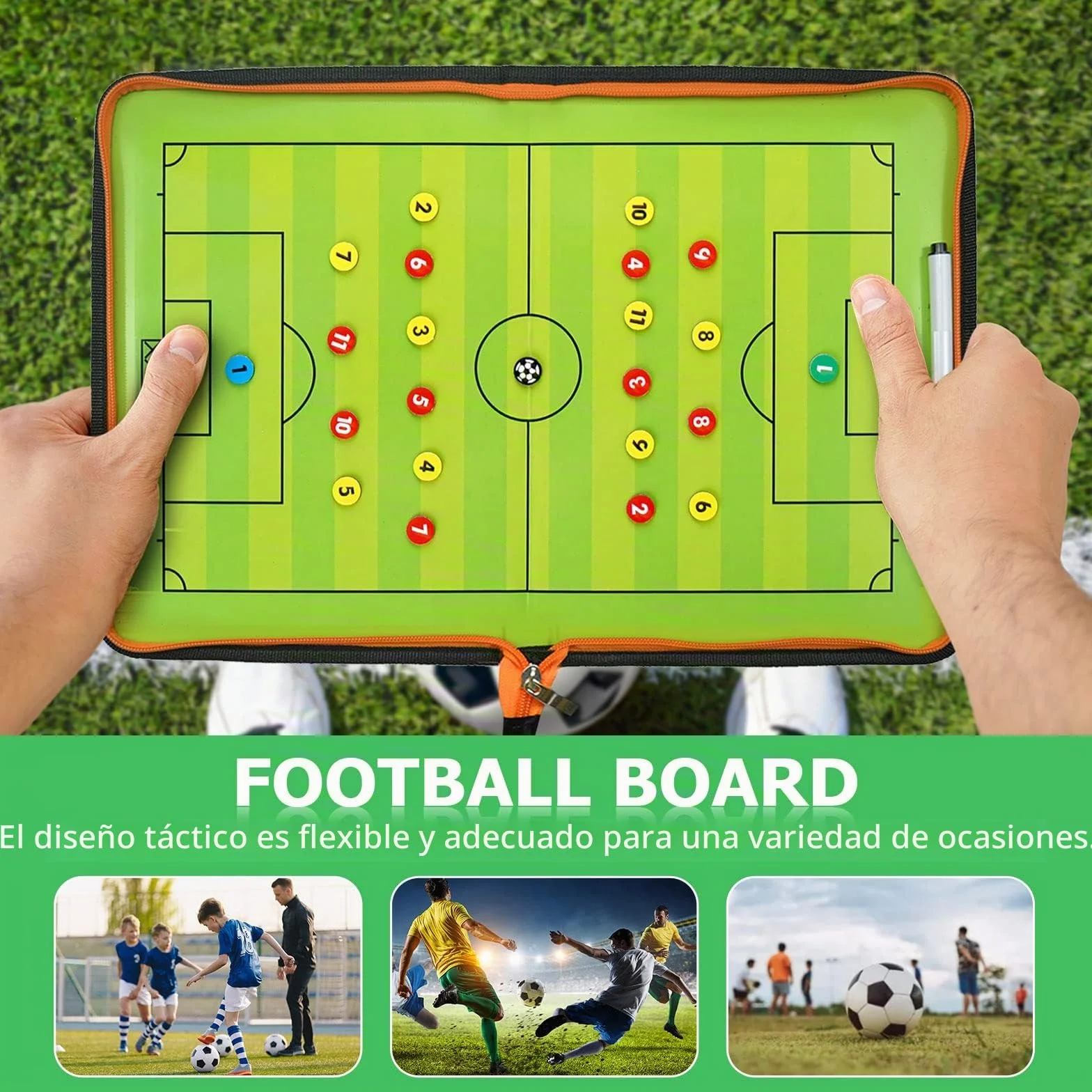 Pizarra Magnetica Futbol Entrenador con Imanes Lapiceros, Tablero de Tácticas de Fútbol para Entrenadores y Arbitros