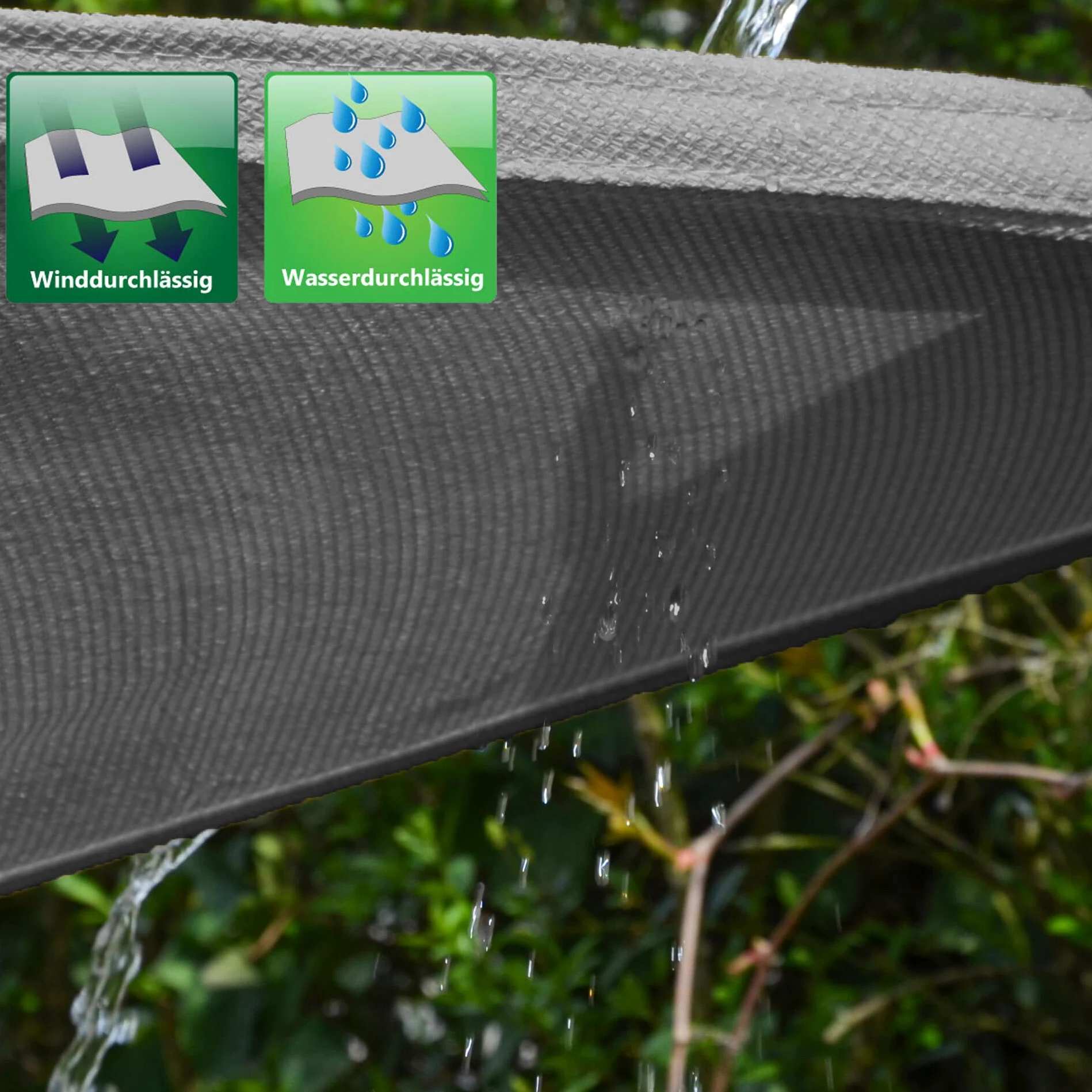 AMANKA Toldo Vela Rectangular 4x4 m - 90% Protección UV - Toldo Permeable para Exterior - Tela Toldo Sombra - Toldo para Pergola - Tela Solar Exterior - Lona Camping Sombra Toldos de Piscinas Toldo 4m