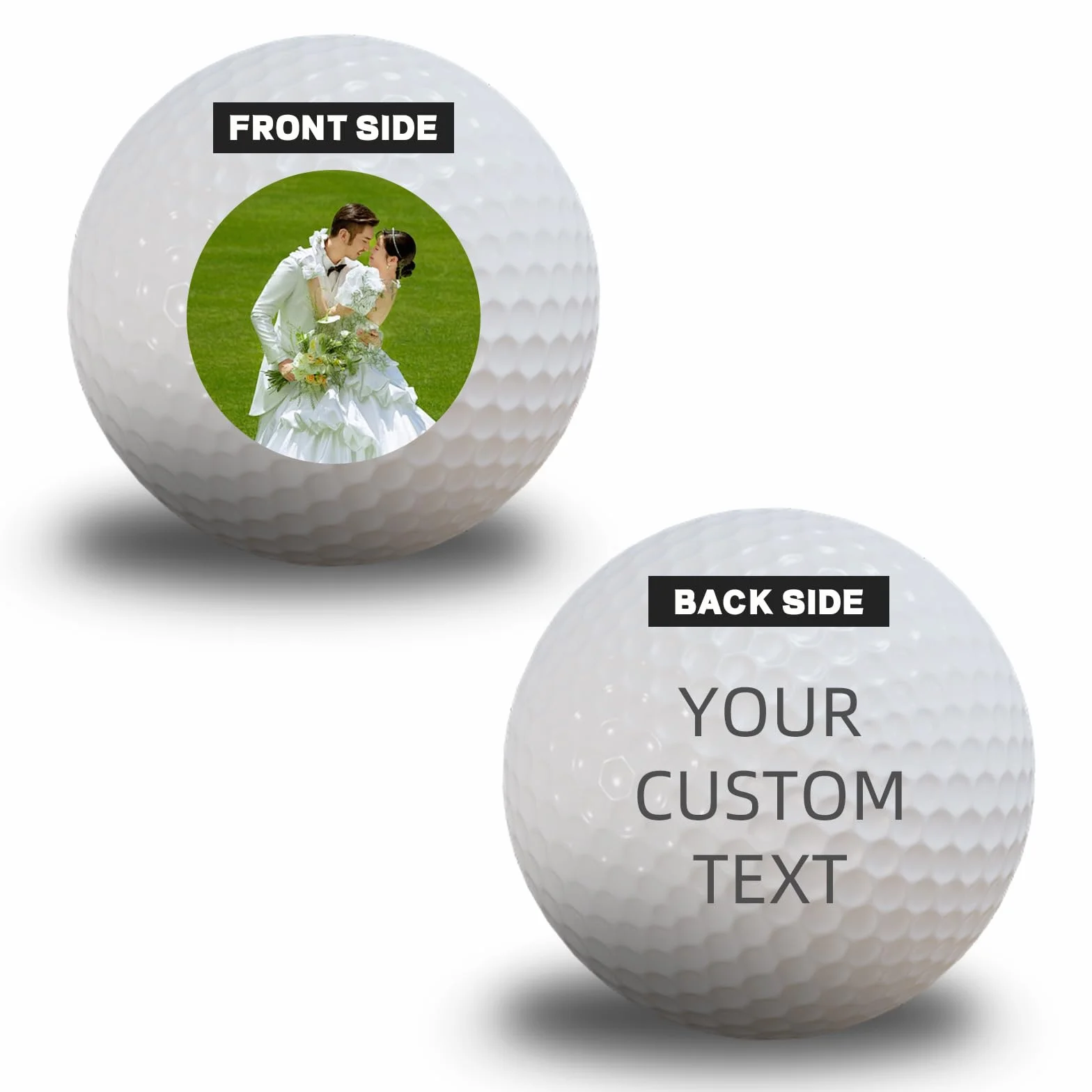 Pelotas de golf personalizadas de doble cara con nombre, logotipo o texto para regalos y eventos