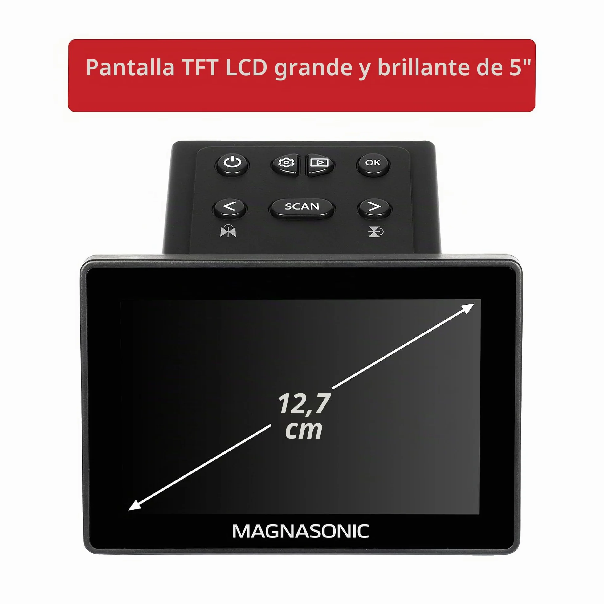 Magnasonic Escáner todo en uno 25 MP para películas 12,7 cm HDMI convierte 35 mm 126 110 Super 8 diapositivas 135 126 110 fotos digitales