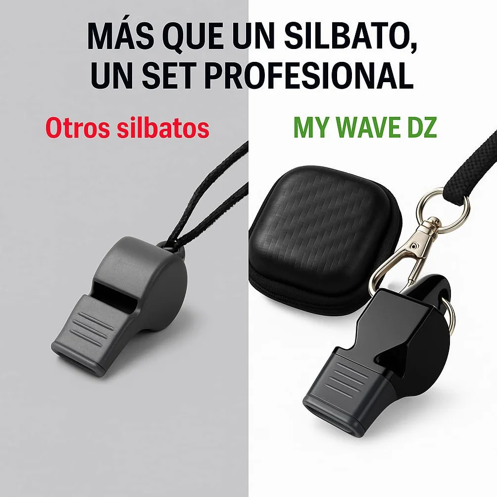 Silbato de Acero Inoxidable con Bola Profesional para Árbitro, Socorrista y Emergencia