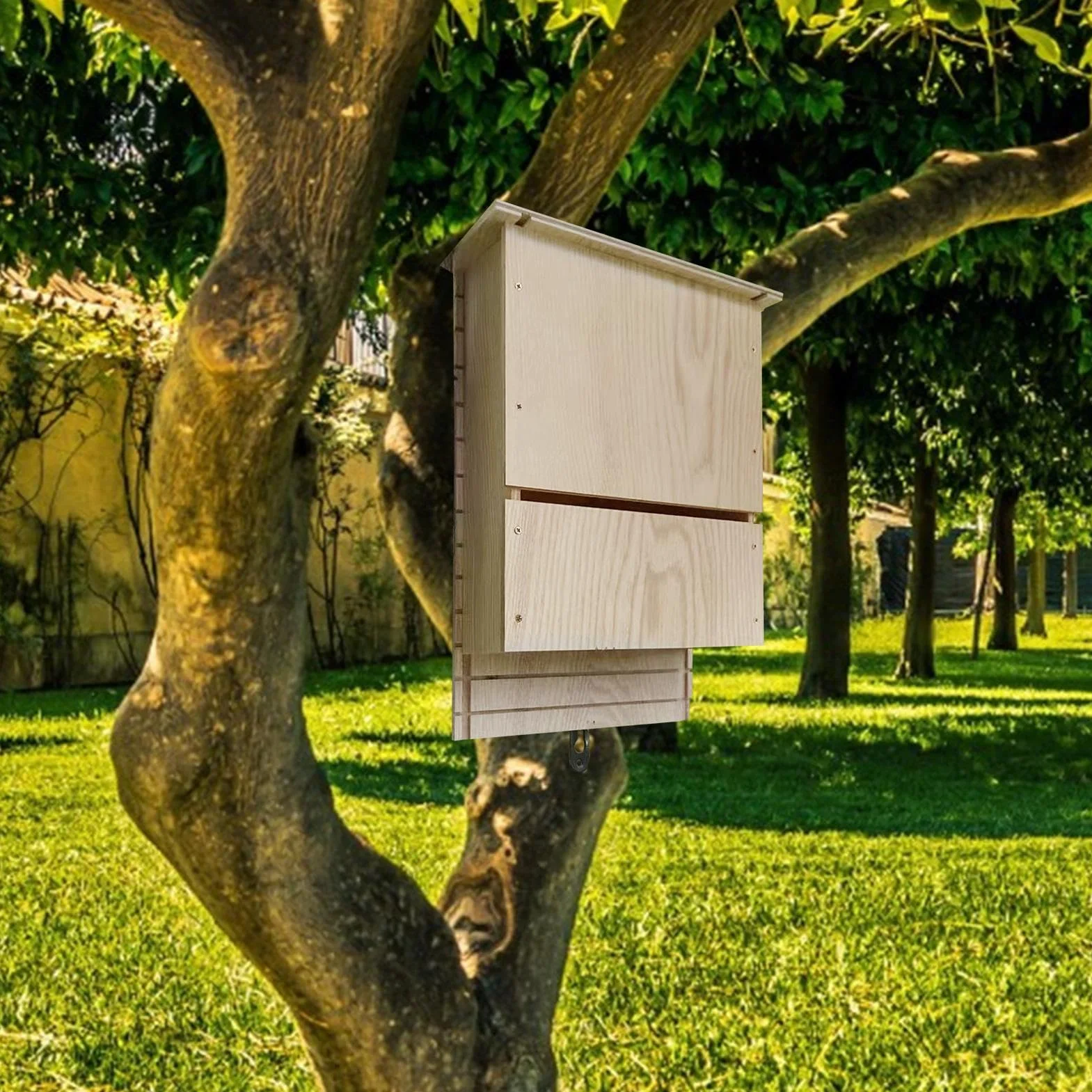 murciélagos al Aire Libre - Refugio Madera para Colonia murciélagos, murciélago Madera Reutilizable para hibernación, casa Caja murciélago decoración Madera