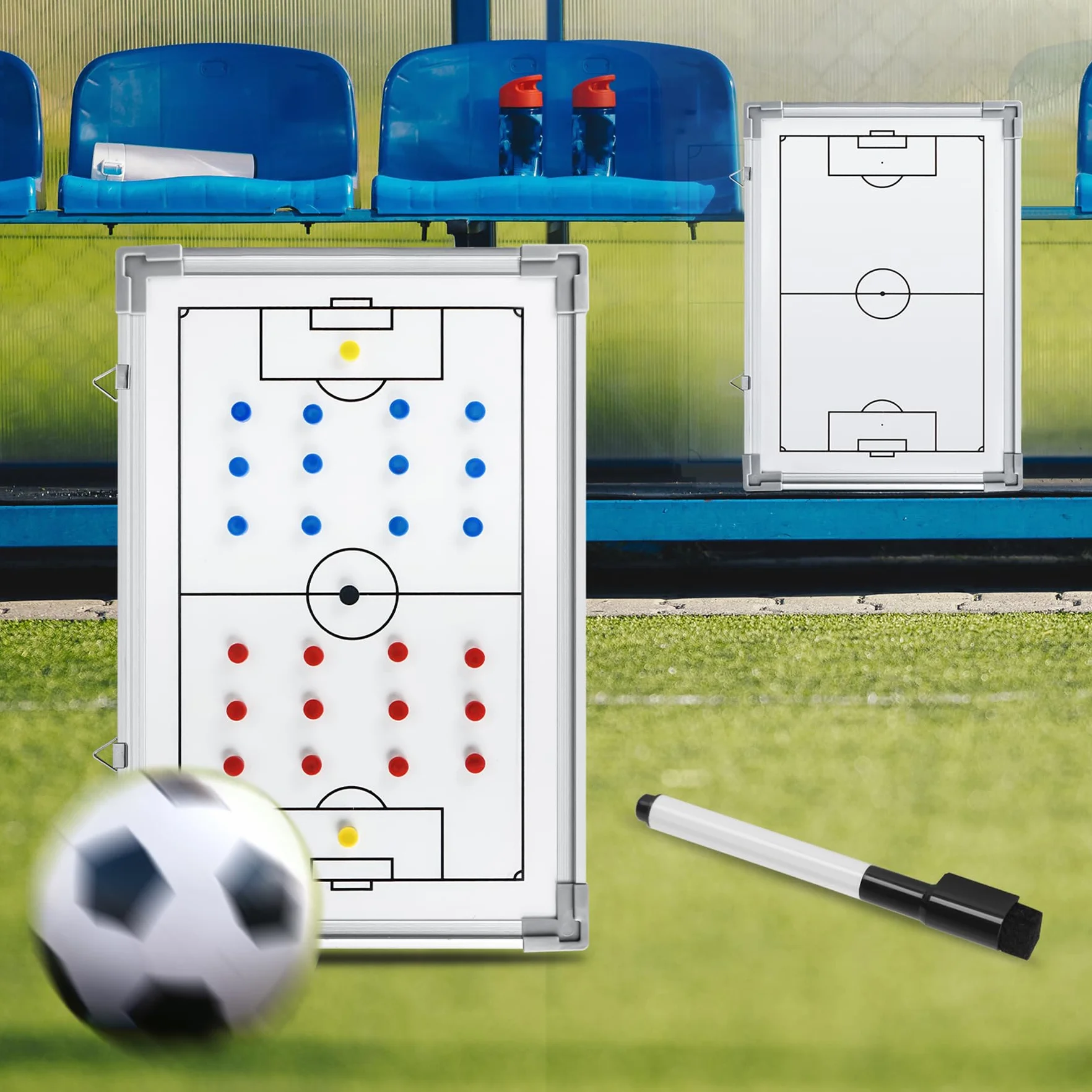 Pizarra Futbol Entrenador Magnética Plegable con Imanes y Borrador para Estrategia