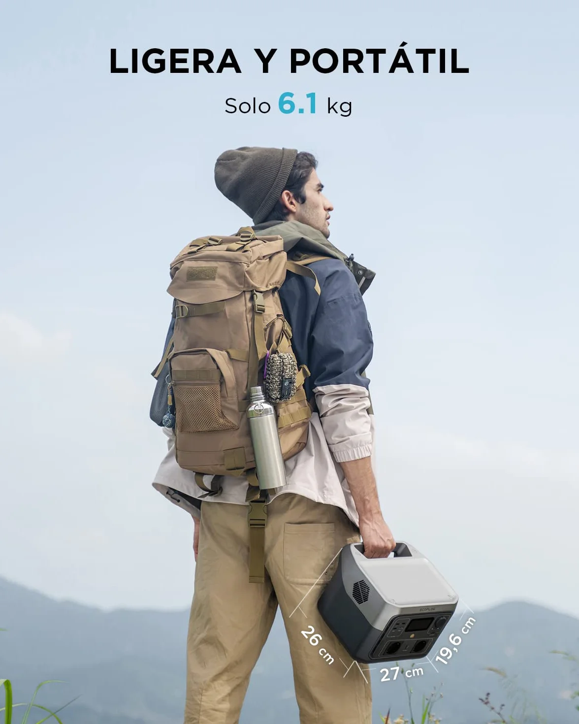 Estación de energía portátil EF ECOFLOW RIVER 2 MAX, batería LiFeP04 de 512 Wh, carga rápida en 1 hora, hasta 1000 W de potencia, generador solar para acampadas al aire libre/caravanas