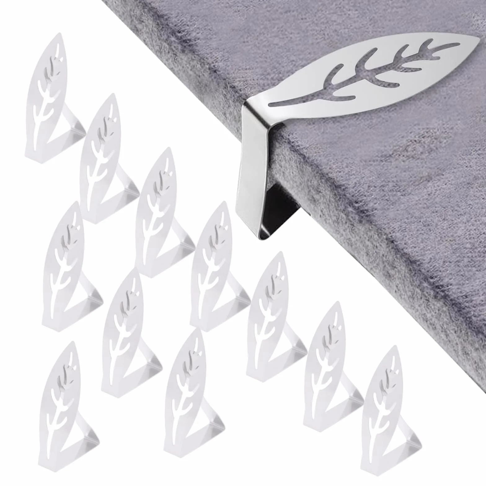 10 Piezas Clips para Mantel Antideslizantes, Pinzas para Mantel de Exterior de Acero Inoxidable, para el Hogar, Fiestas, Picnics, Restaurante, Bodas, Buffets, Cenas