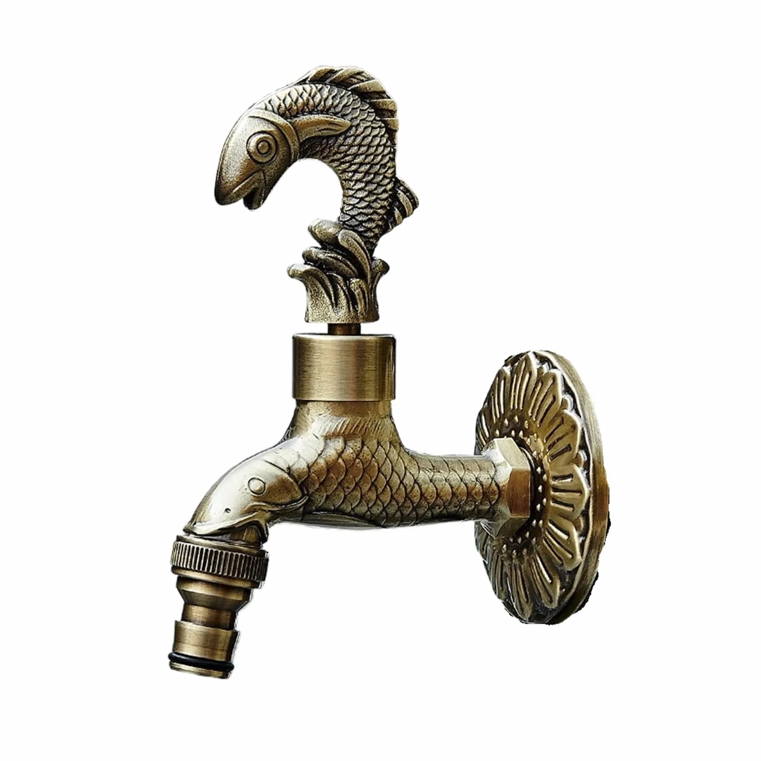 Grifo De Exterior Latón Antiguo Tallado, Cobre For Jardín, For Lavadora, Inodoro Y Fregona Grifo de Jardín(Color 6)