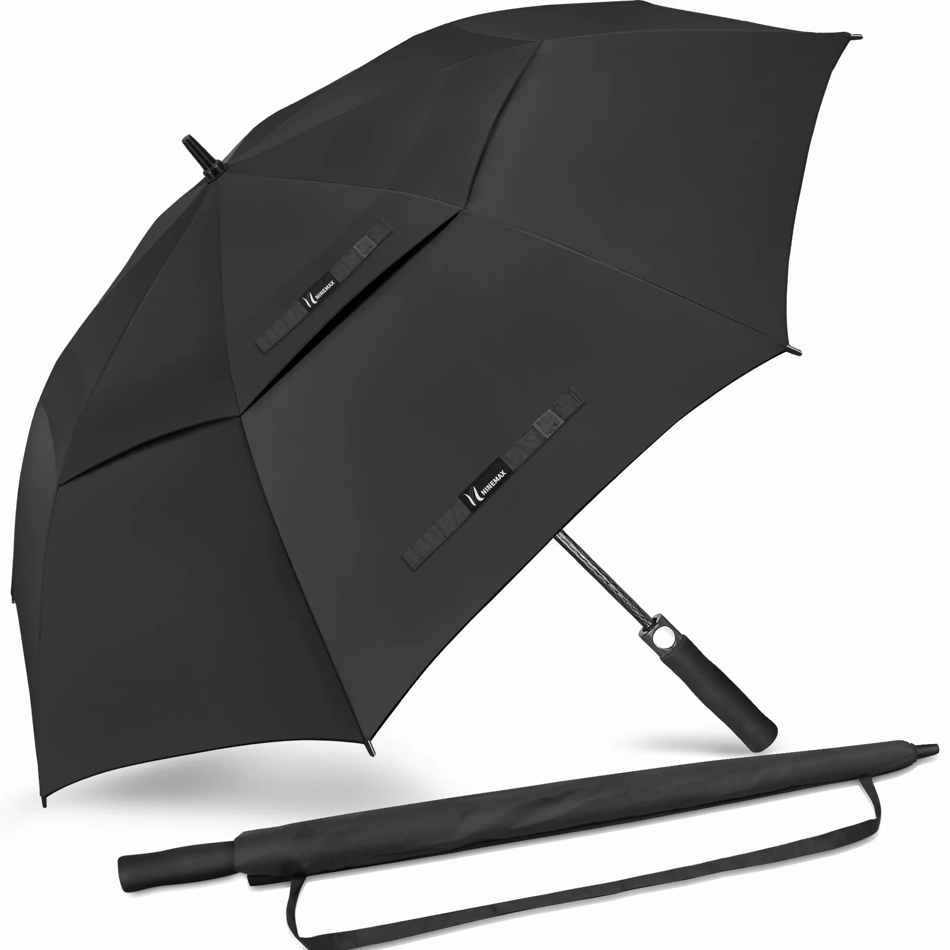 NINEMAX Paraguas Grande Antiviento XL/XXL Resistente al Viento Fuerte para Mujer Hombre