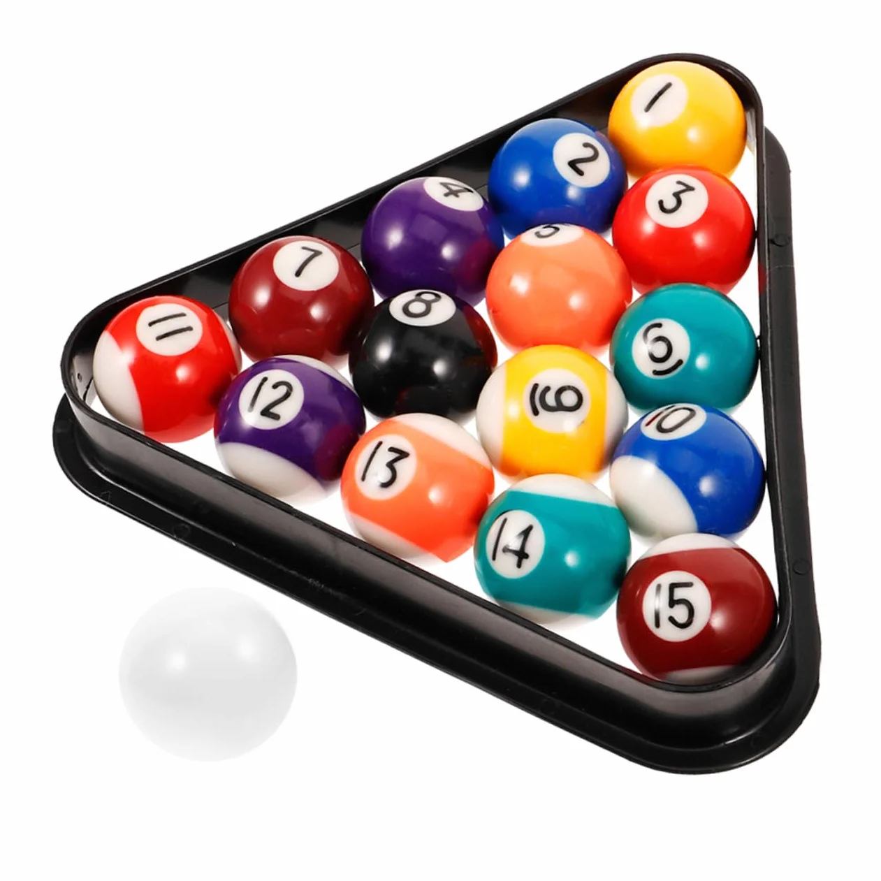 Juego de Bolas de Billar 17 Piezas Resina Mini Triángulo para Niños