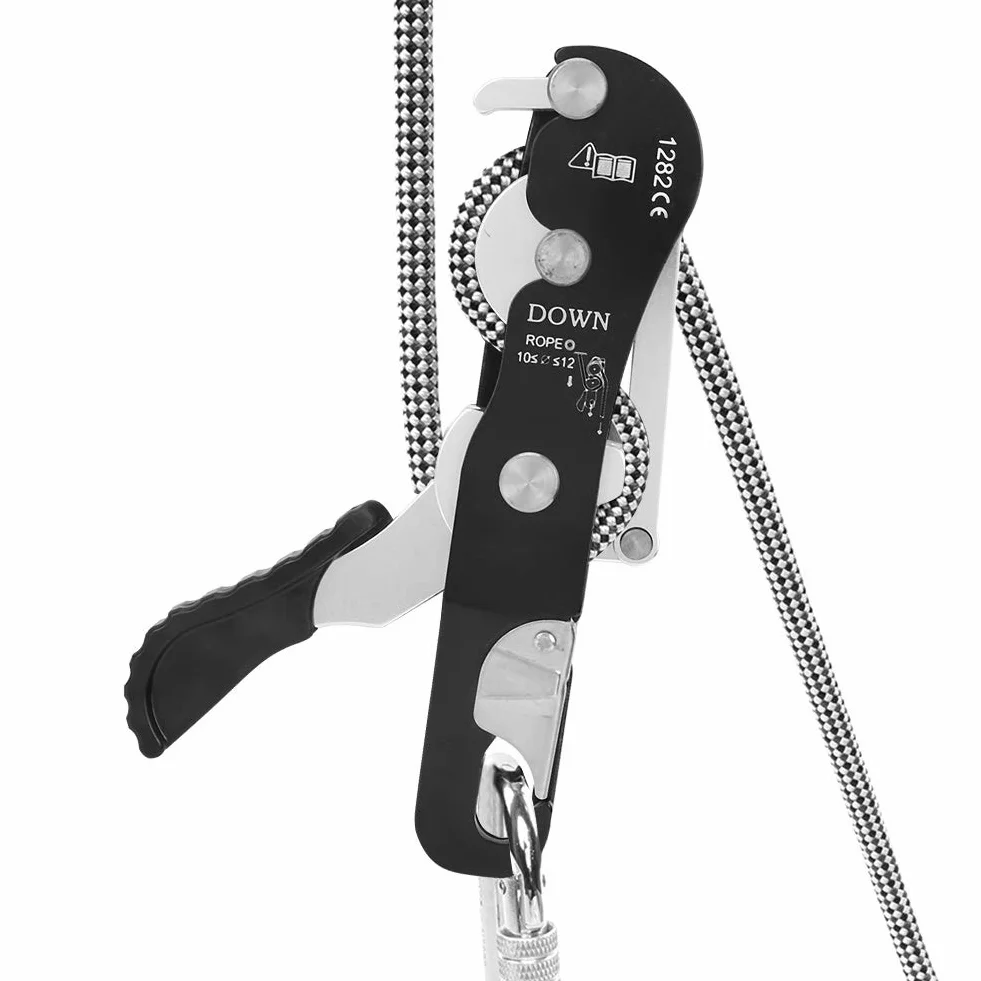 Yosoo Health Gear Descensor de Escalada, Aleación de Aluminio, para Cuerdas de 10 a 12 mm