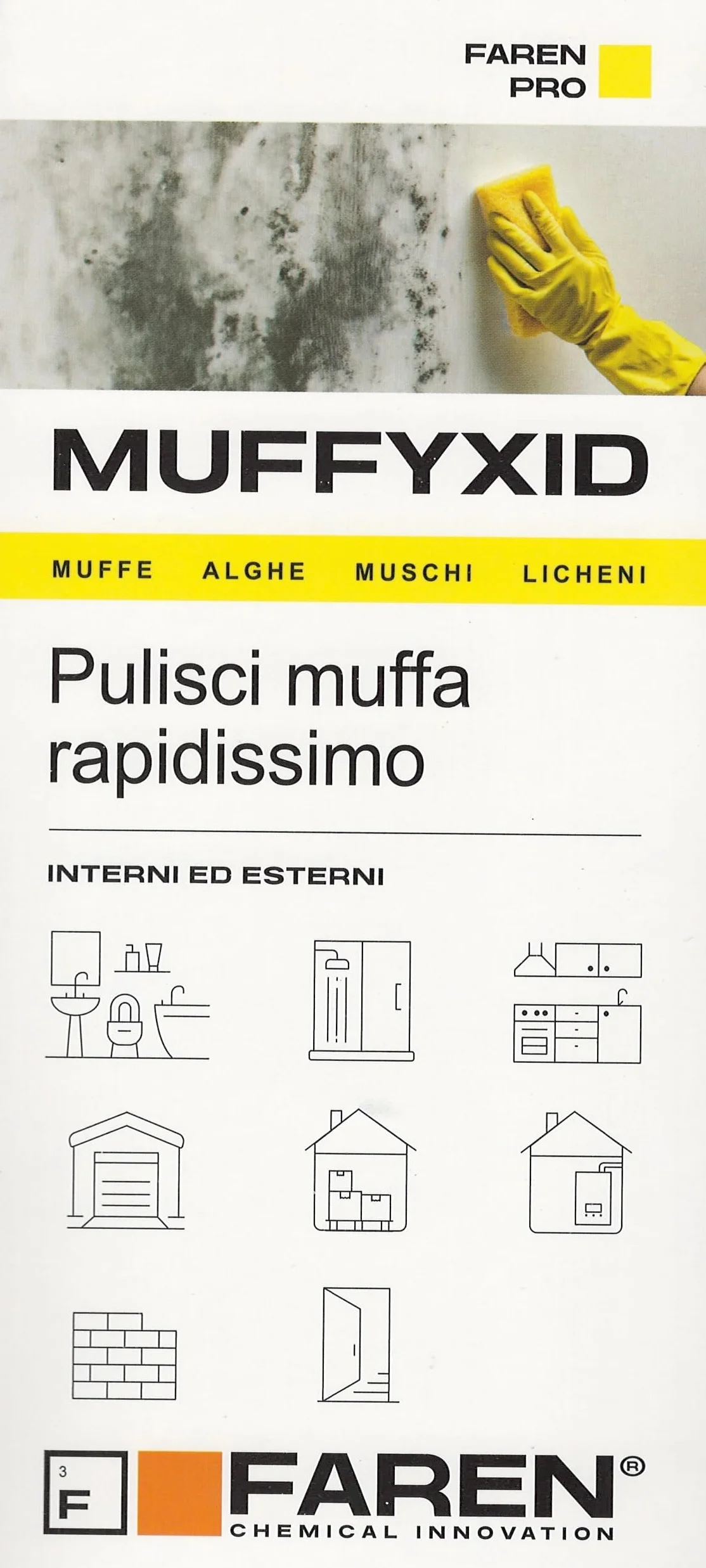 FAREN Muffyxid - Eliminar moho, antimoho, limpiador de moldes de acción rápida, desinfectante, elimina rápidamente moho, hongos, musgos y algas, retrasa la reaparición, 500 ml (3)