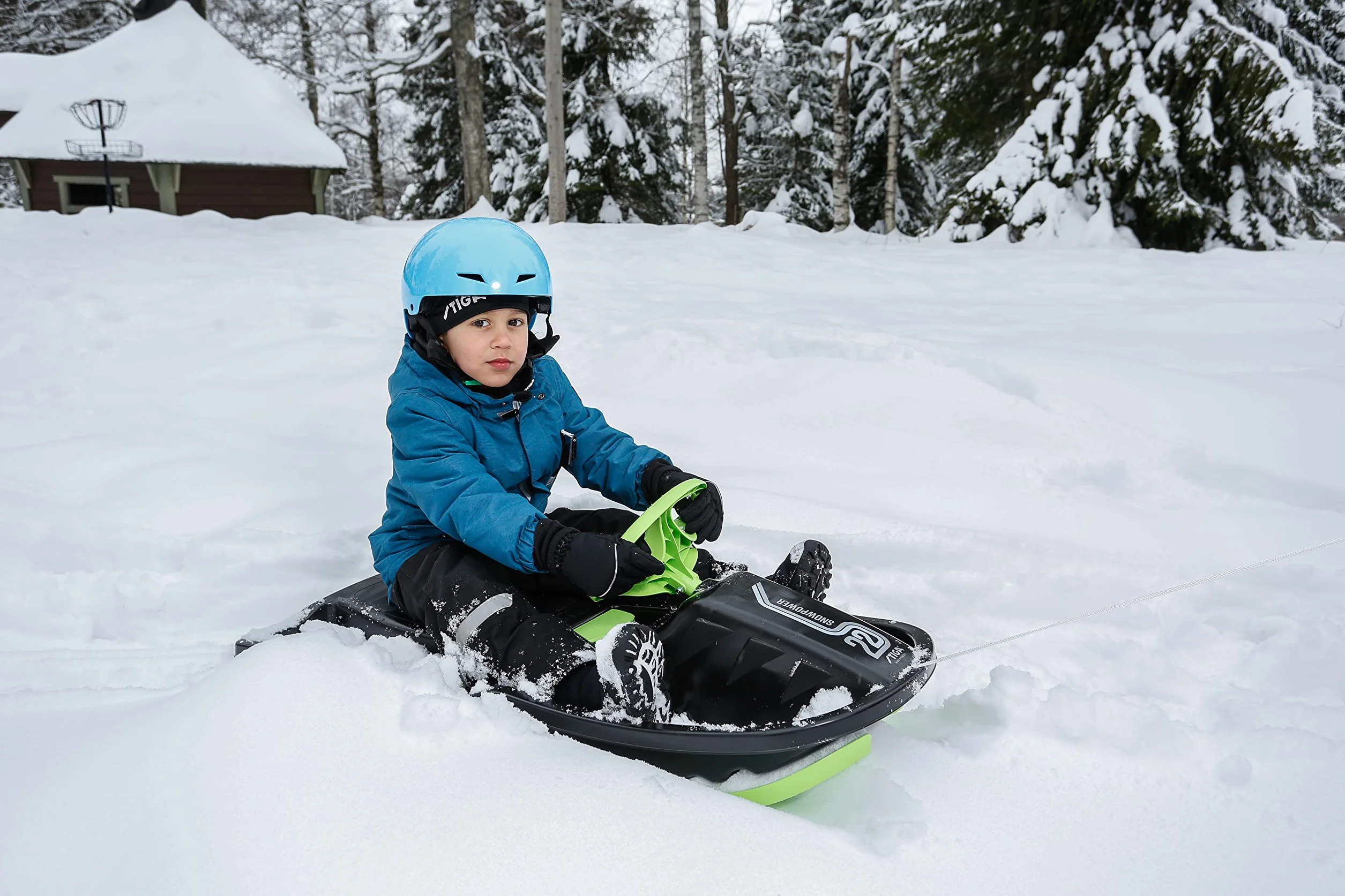 STIGA Snowpower Trineo con Volante y Freno para Niños a Partir de 5 Años