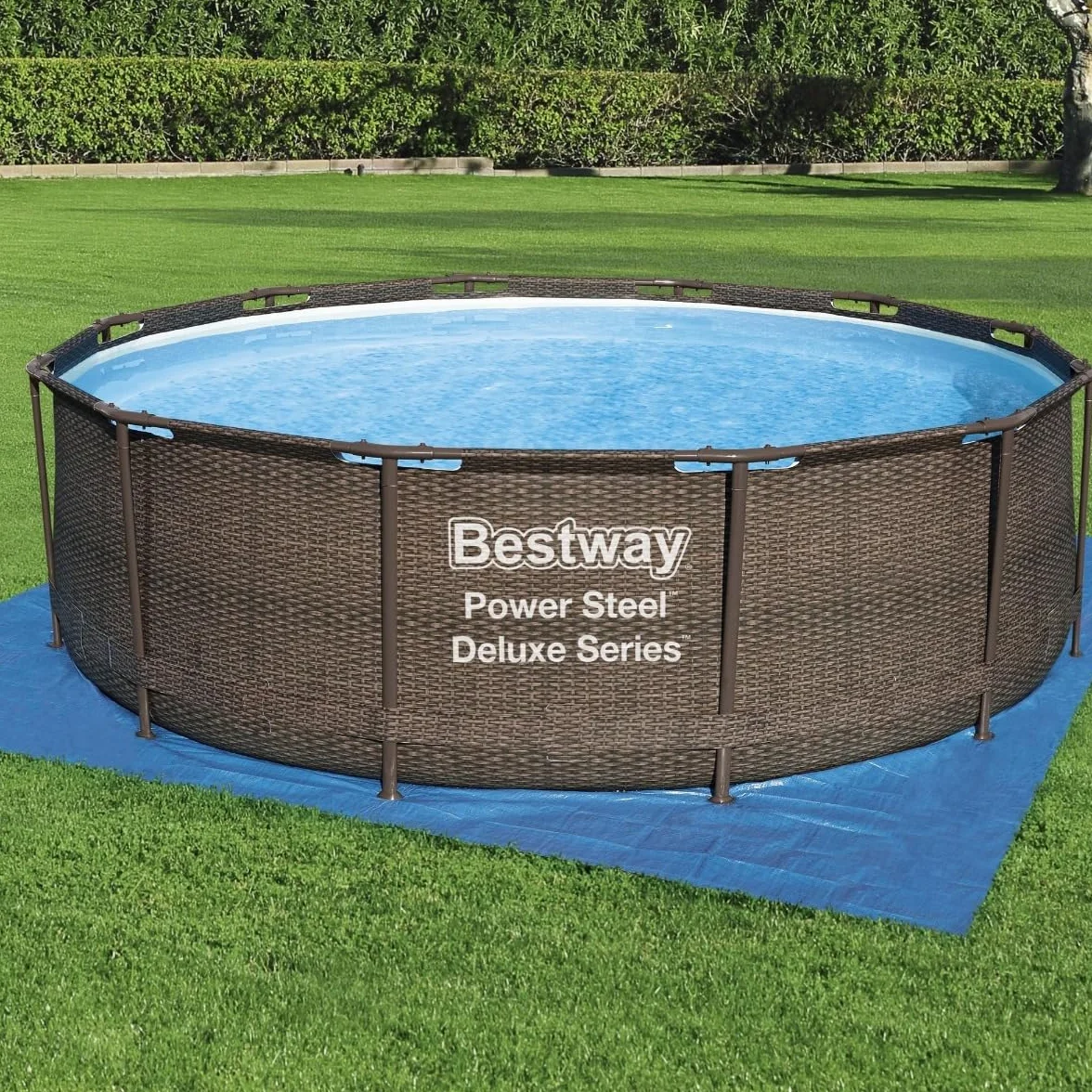 BESTWAY Tapiz Protector de Suelo 396x396 cm para Piscinas Desmontables Azul
