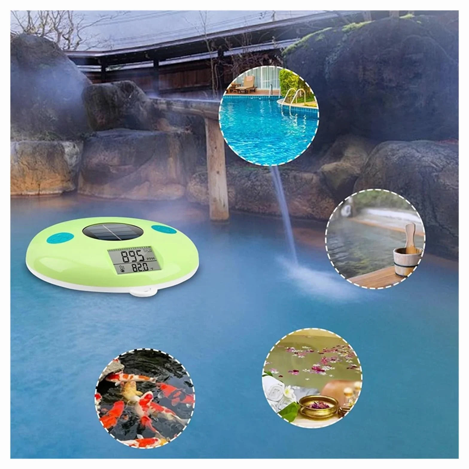 TermóMetro De Piscina For Bañeras, Medidor De Temperatura De Salinidad, Termómetro Digital De Agua, Monitoreo Acuático, Medición Precisa De La Temperatura FáCil De Usar