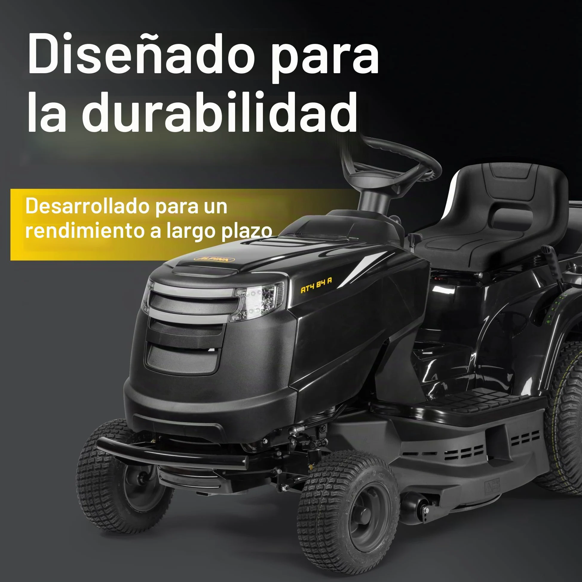 Alpina AT4 84 A – Tractor cortacésped de Gasolina con Motor STIGA de 352 CC, Ancho de Corte de 84 cm y recogedor de 200 litros