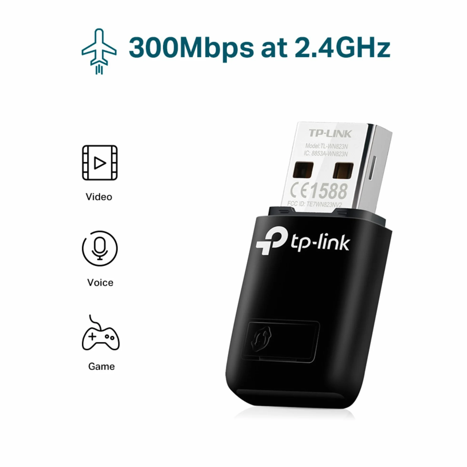 TP-Link TL-WN823N Adaptador USB WiFi 300Mbps 2.4GHz N300