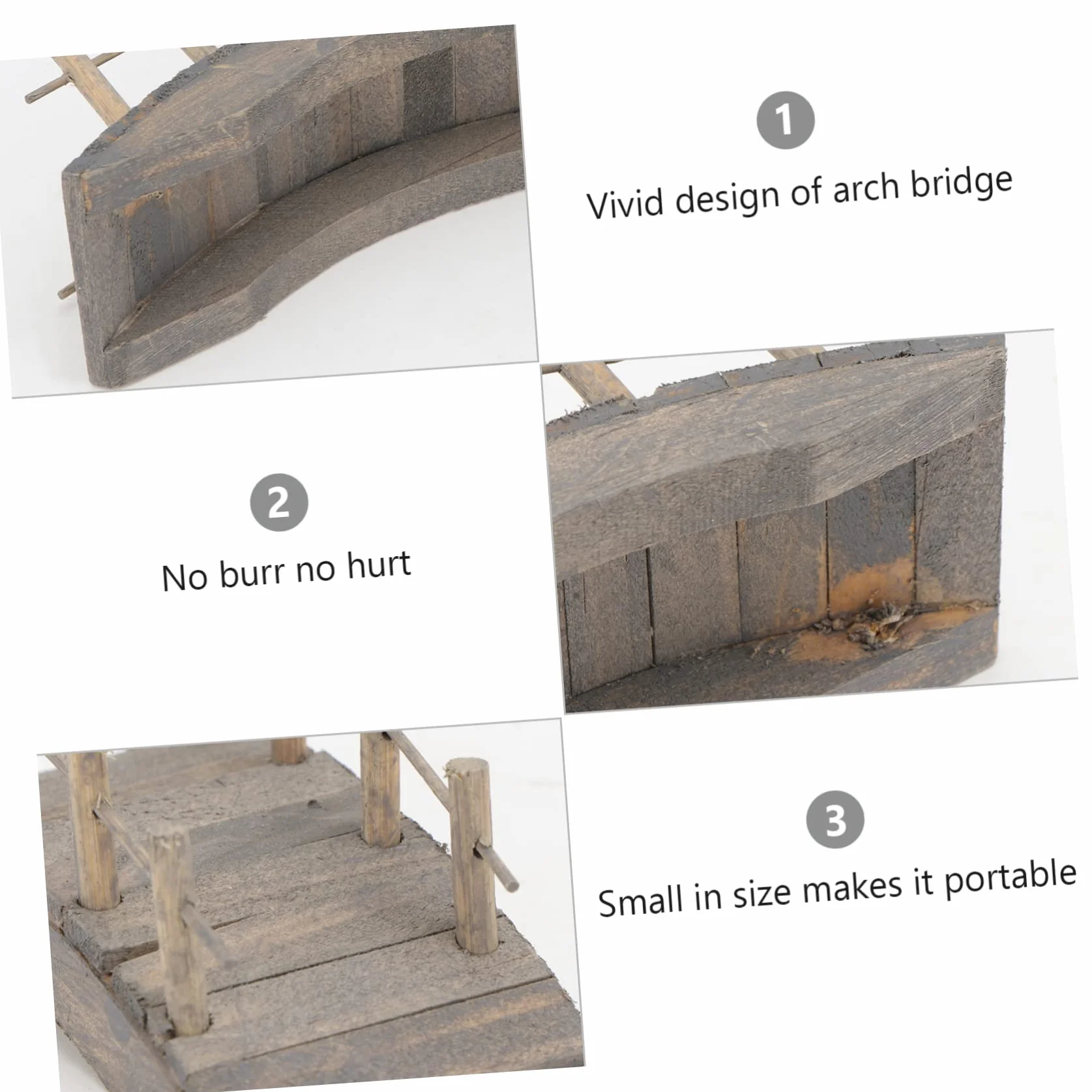 Yardenfun 1 Pc Mini Puente De Arco De Madera Puente De Madera Estatuilla Mini Puente Kits De Mini Terrario Decoración De Mini Puente Decoración del Hogar Puente Bonsai Planta Escritorio