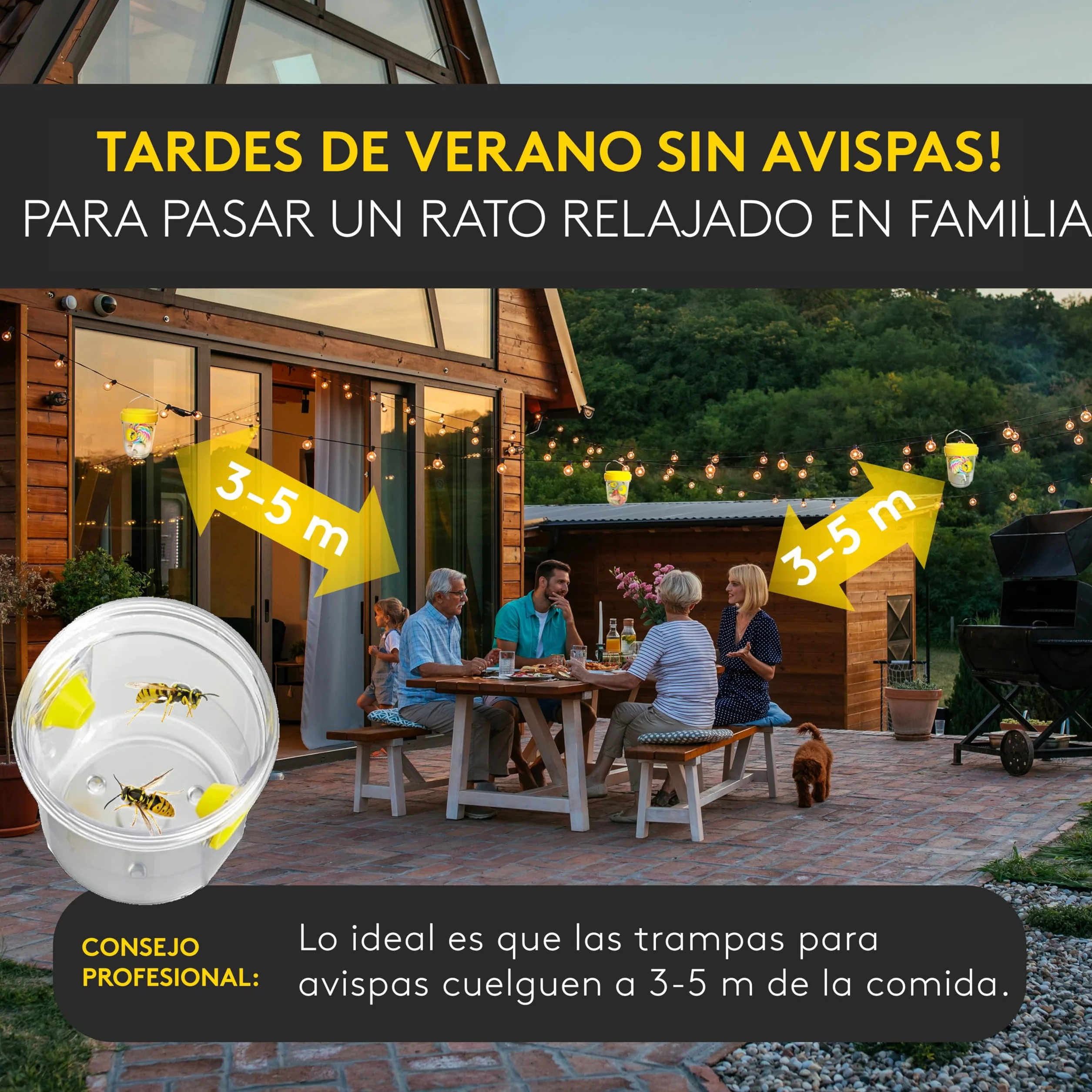 SilverRack Juego de 3 Trampas para Avispas Exterior – Repelente para Colgar o Posicionar – Atrapa Avispas Exterior – Apto como Trampa Viva y para Moscas – Solución Antimoscas y Antiavispas
