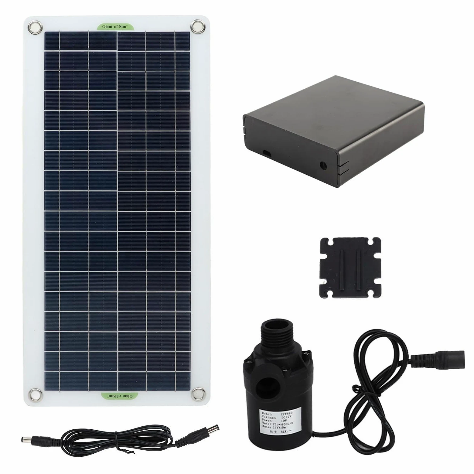 Keenso Kit de Bomba de Agua Solar, Bomba Sumergible de 19 W 800 L/H DC12 V con Panel Solar de 30 W, para Invernadero RV Touring Car Camping