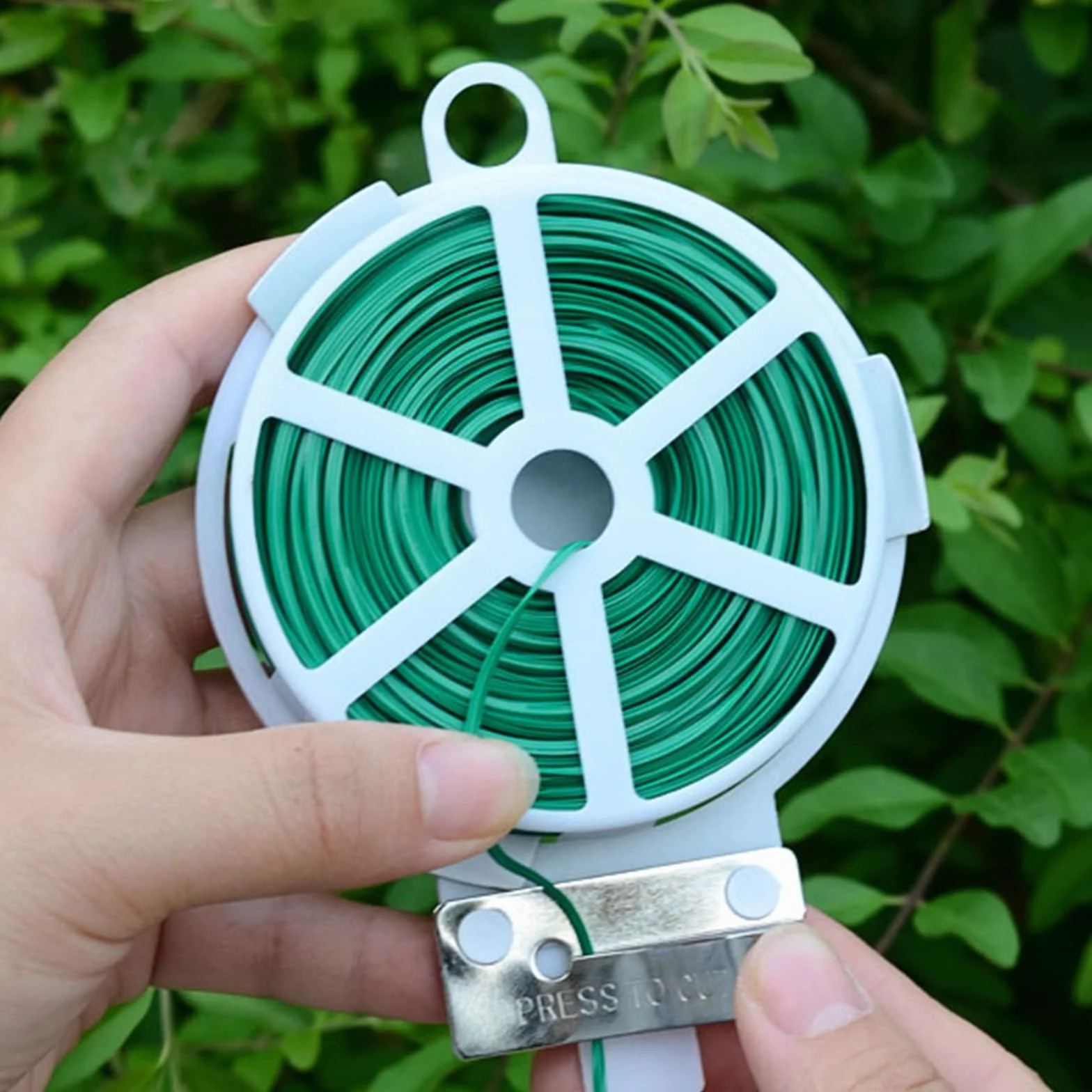 Jardín Planta Lazos 2 Piezas 100 m Alambre de Jardín Recubierto de Plástico Alambre Plastificado con Cortador para Jardinería Hogar Oficina