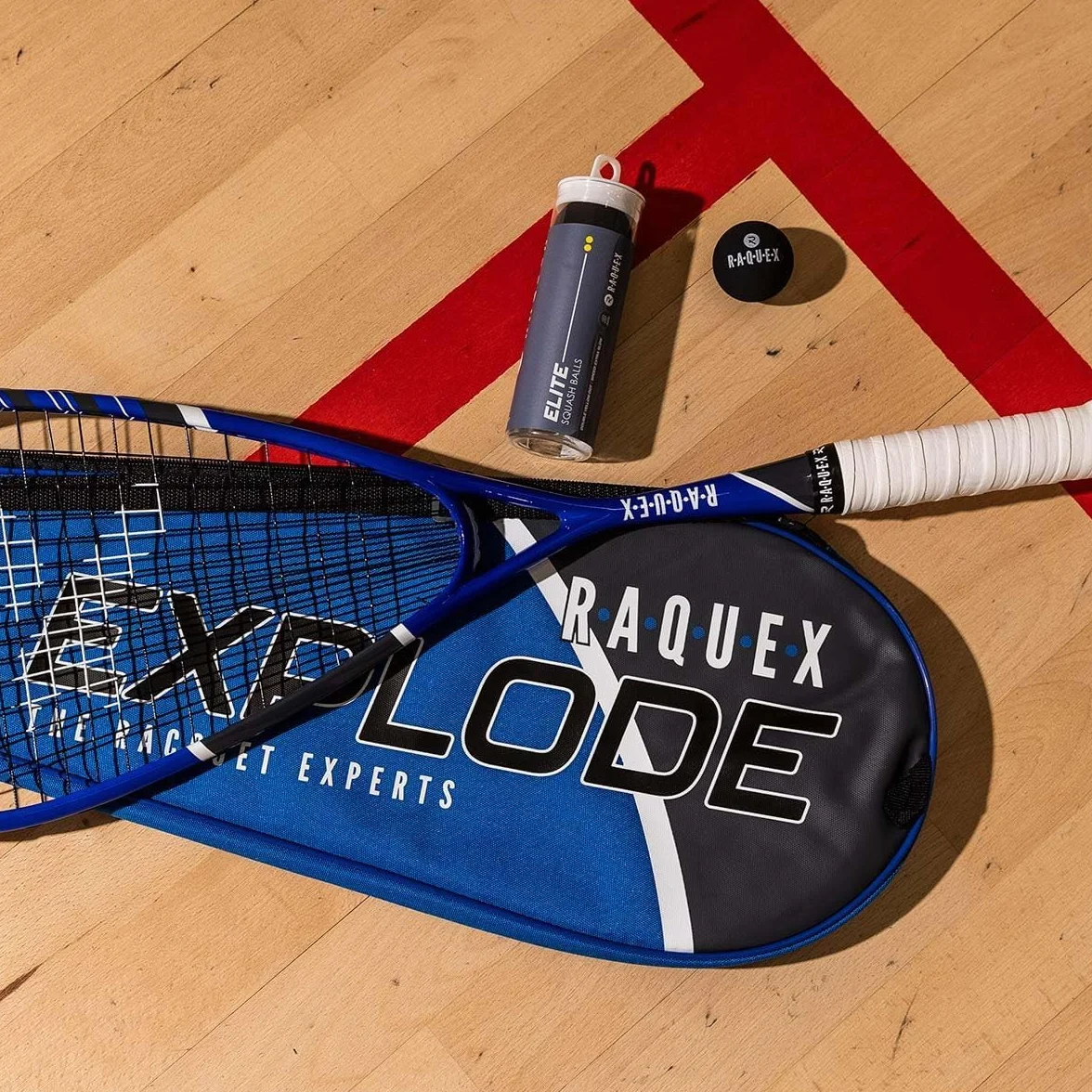 Raquex Pelotas de Squash Progression 4 Bolas Caja Mixta: Doble Punto Amarillo, Amarillo, Rojo, Azul - Aprobado WSF