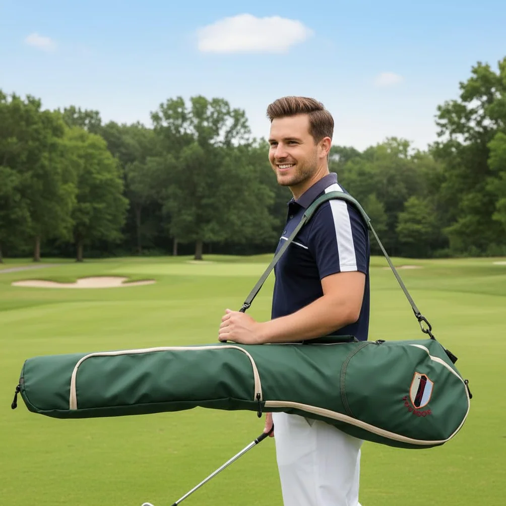 TOURBON Bolsa de Golf portátil de Nailon Plegable para Viajes
