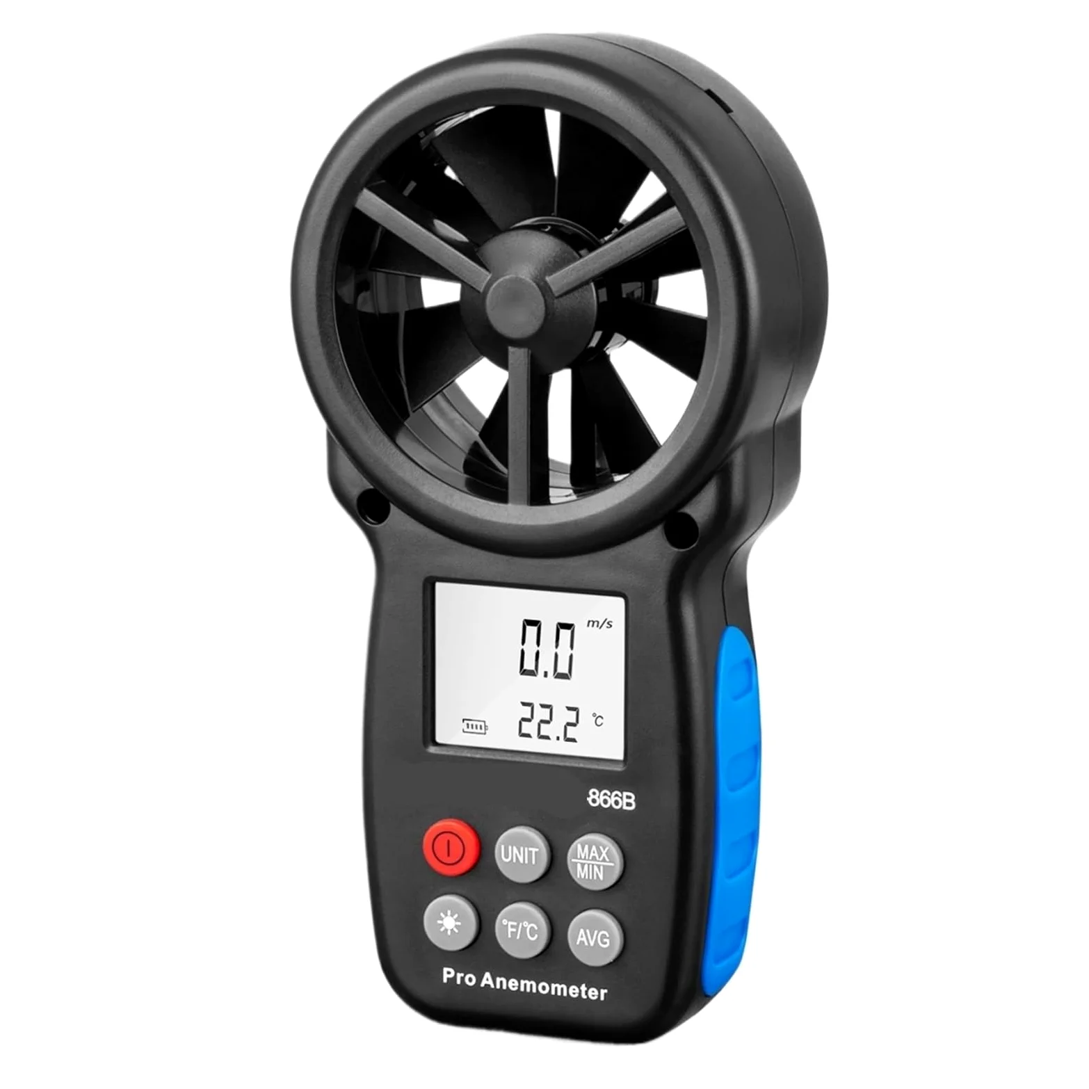 Anemómetro digital, Anemómetro Digital 866B, medidor de temperatura, Mini velocidad del viento, Sensor medición aire, 0-30m/s