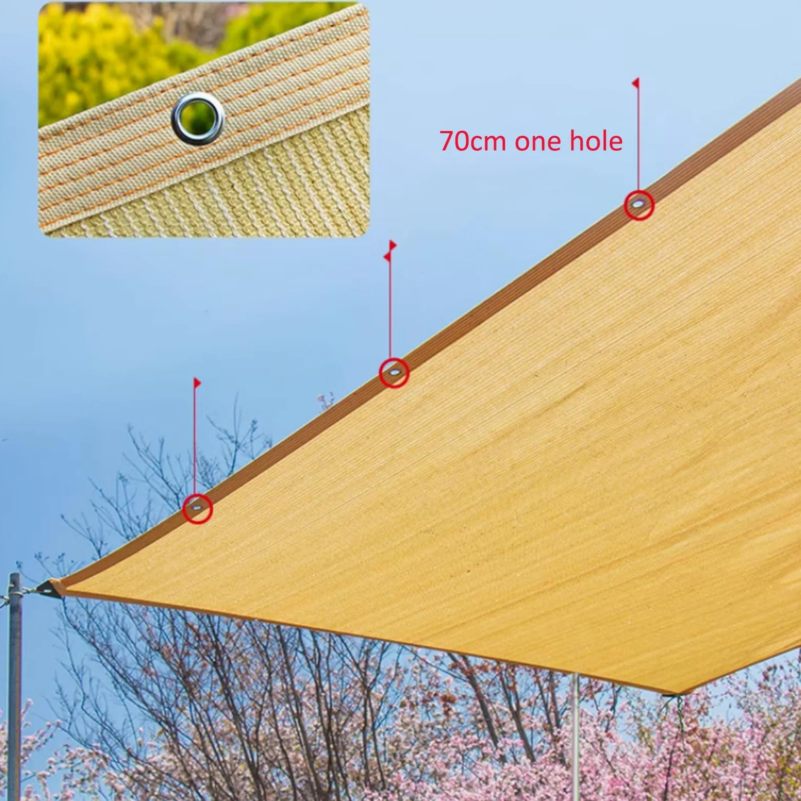 Red de sombra de jardín para protección solar, tela bloqueadora UV con ojales, 85% de protección UV, transpirable, para balcón (3 x 8 m)