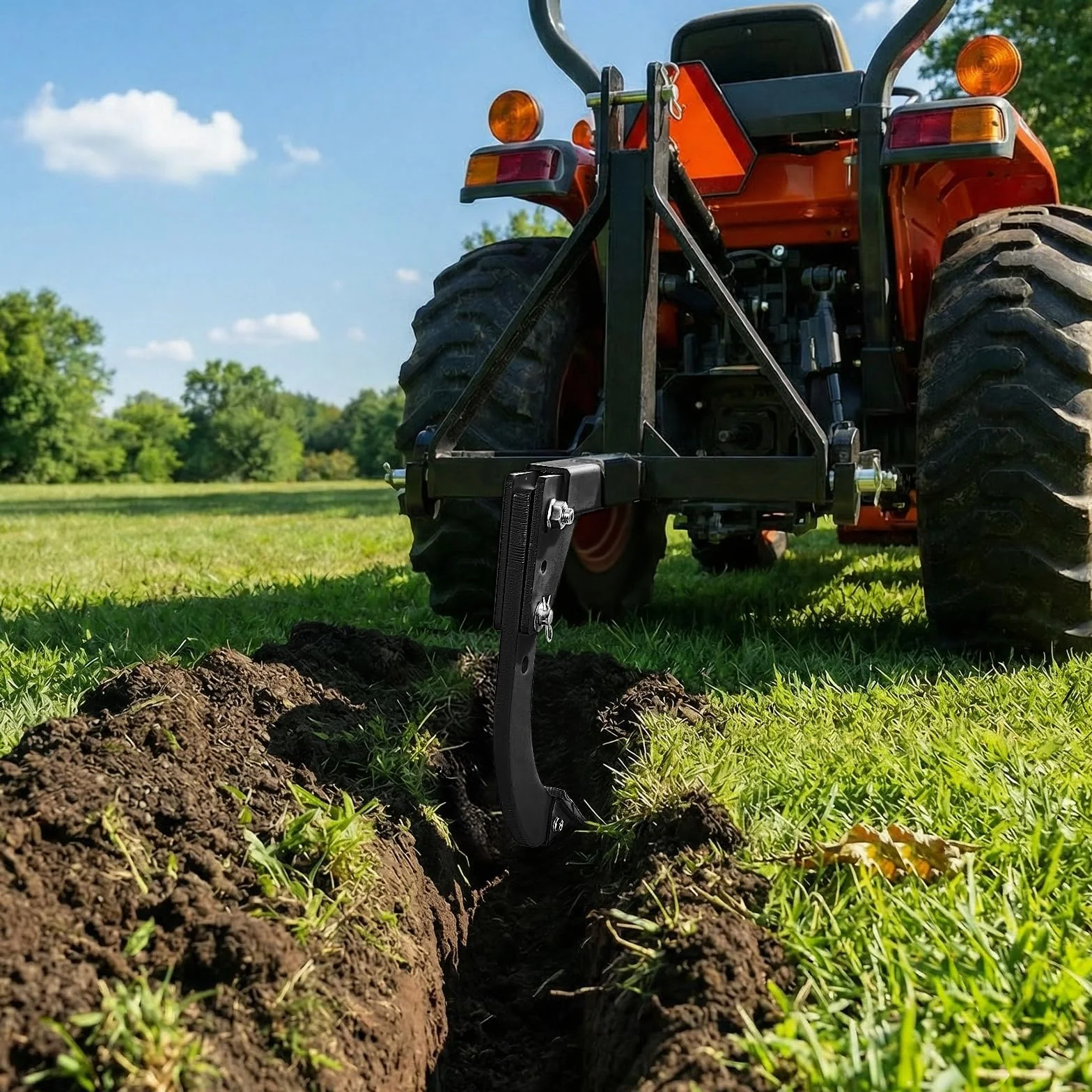 Garvee Arado Subsolador Escarificador de Acero al Carbono con Cuchilla de Repuesto, Zanjadora de Profundidad Ajustable para Receptor de Enganche de 5 cm, Ideal para Tractores Agrícolas, Negro