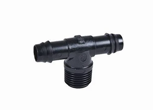 25 – 1/2 "tubería de goteo de Barb adaptador tee con rosca (MNPT (1/2" T x 16 mm .520 ID Insertar conector)