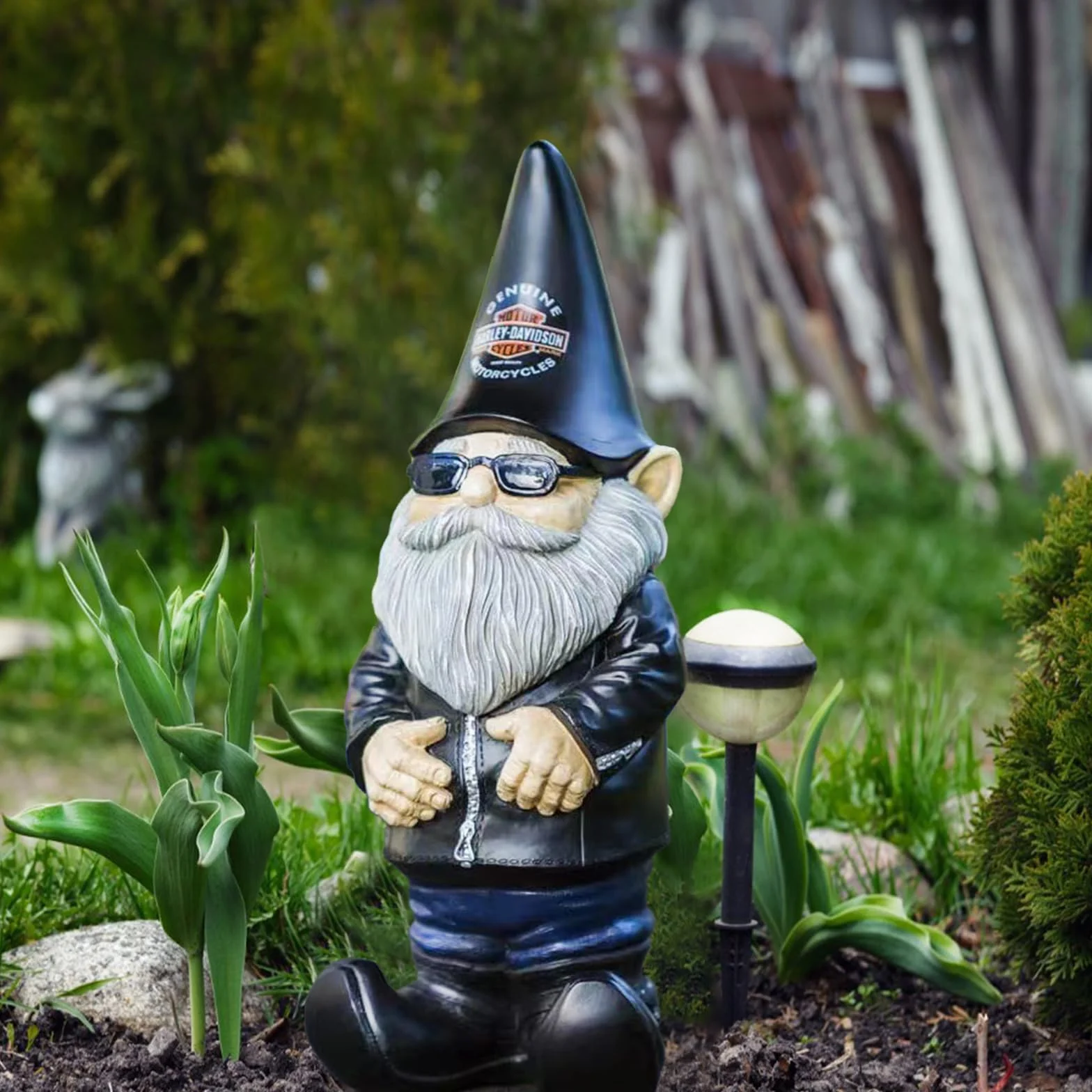 1 Piezas Jardín Gnomo de Moto, Gnomo de Jardín Resina, Gnomo Divertido Jardin, Decoraciones de Jardín, para Decorar Jardines, Mesas de Comedor, Fiestas