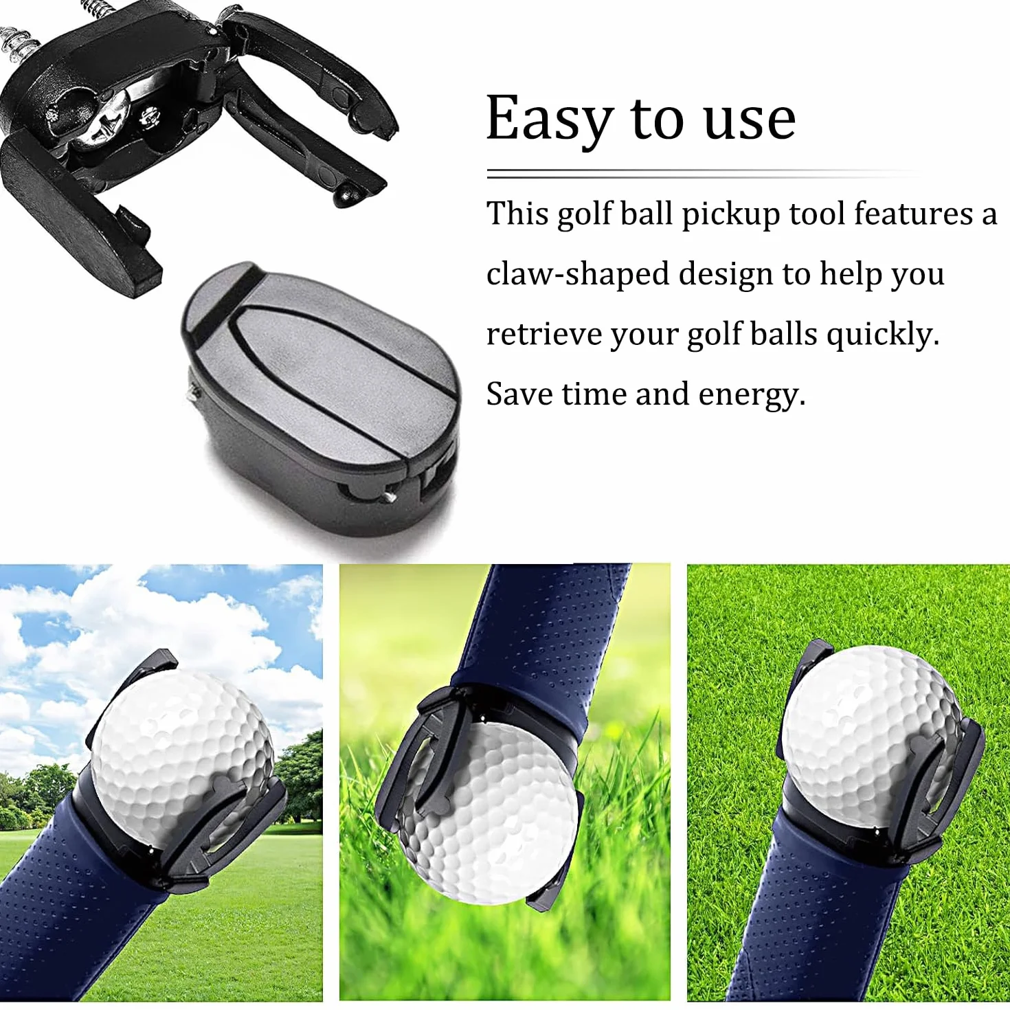 Recuperador de Bolas de Golf 5 Piezas, Recolectores de Plástico con Ventosa
