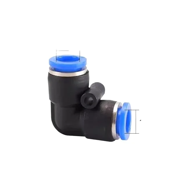 20 piezas neumáticas de ajuste rápido PV de 90 grados de plástico de 4 mm, 6 mm, 8 mm, 10 mm, piezas de aire, conector de agua de 2 vías (Pv-10,500 piezas)