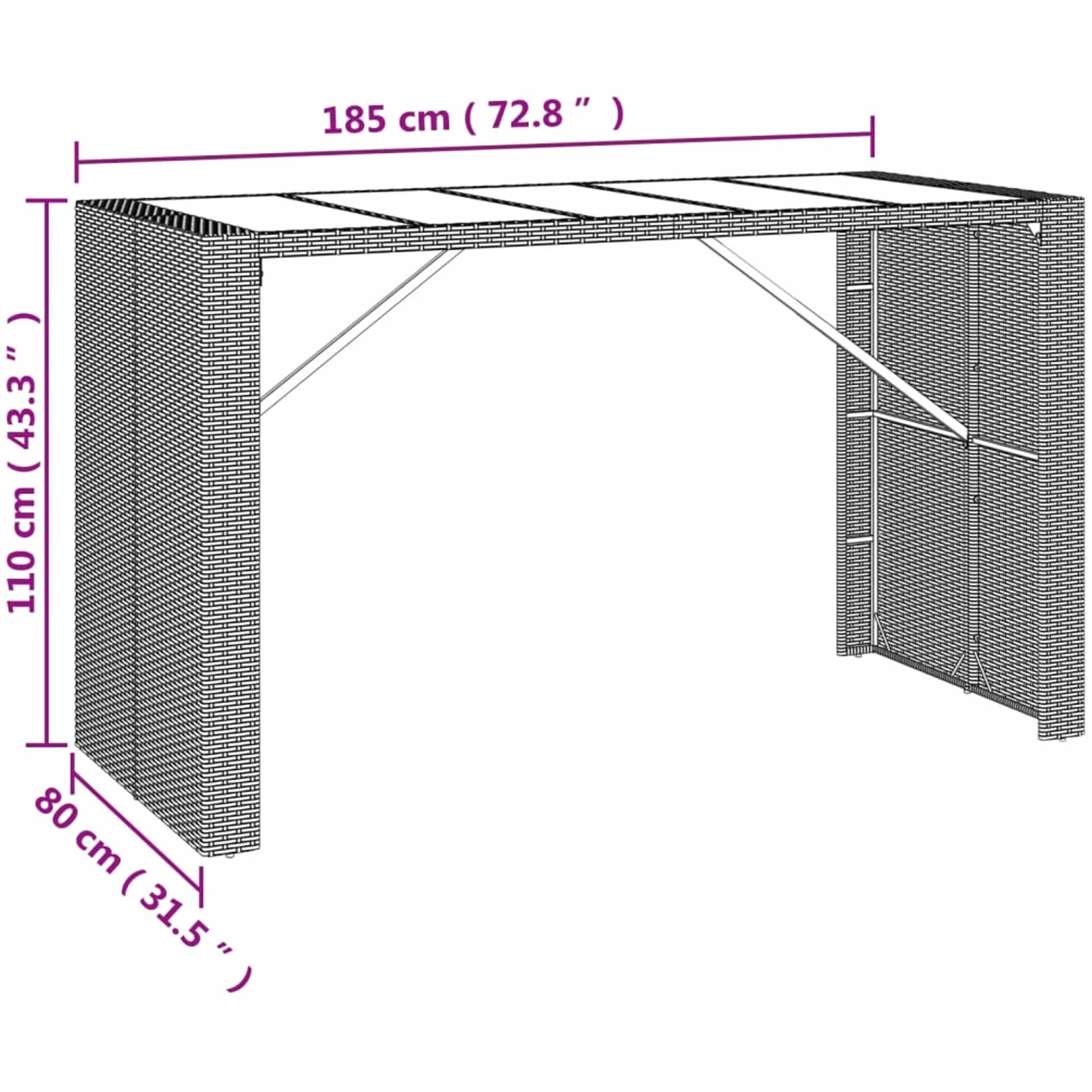 Mesa Bar y taburetes jardín 9 pzas Mesa Cocina con sillas Mesa Alta Exterior mesas Altas y taburetes Juego de Mesa de Bar Madera Acacia ratán PE Negro 3187688