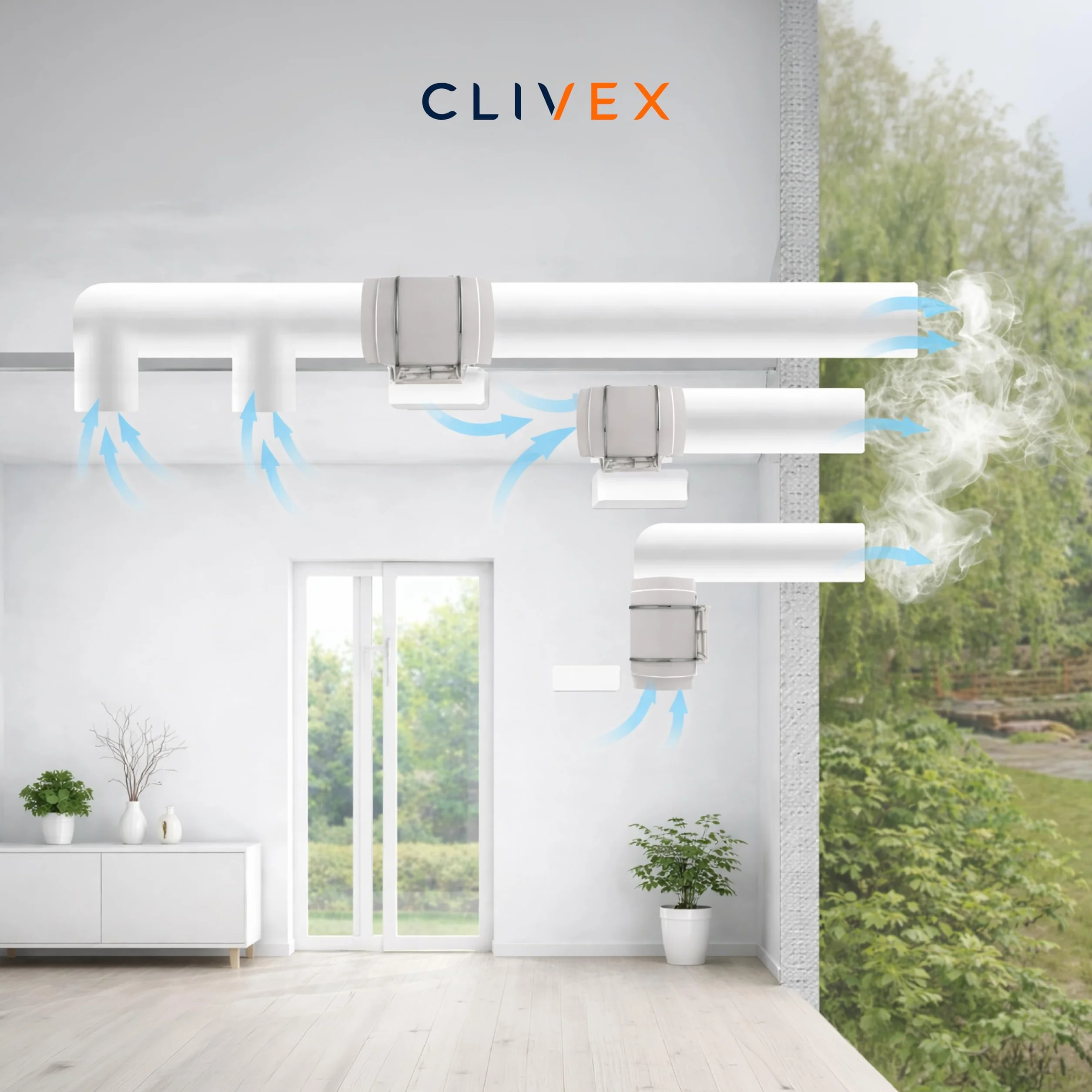 Clivex TT Extractor en línea en Diferentes tamaños. Motor eficiente (ø150mm (420m³h))