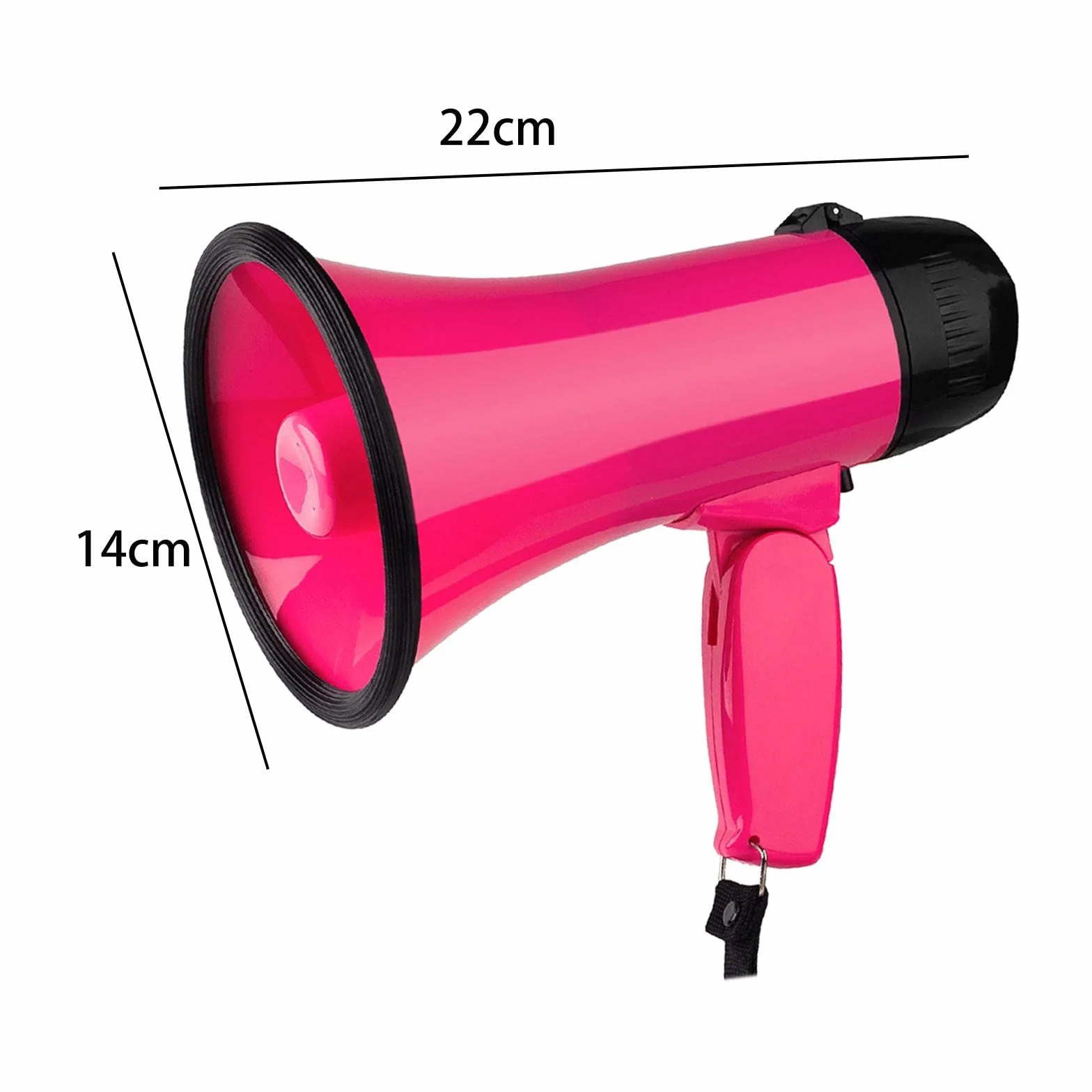 Megáfono portátil 25W con Control de Volumen, Rosa roja para fútbol deportes al aire libre
