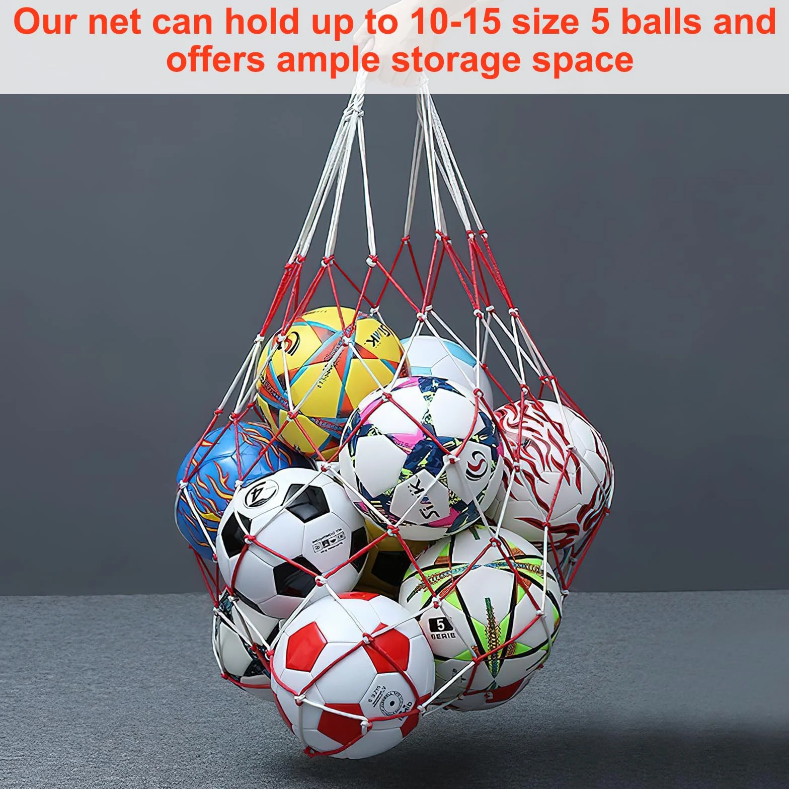 Red para pelotas extragrande para fútbol, baloncesto, balonmano y voleibol con correa para el hombro