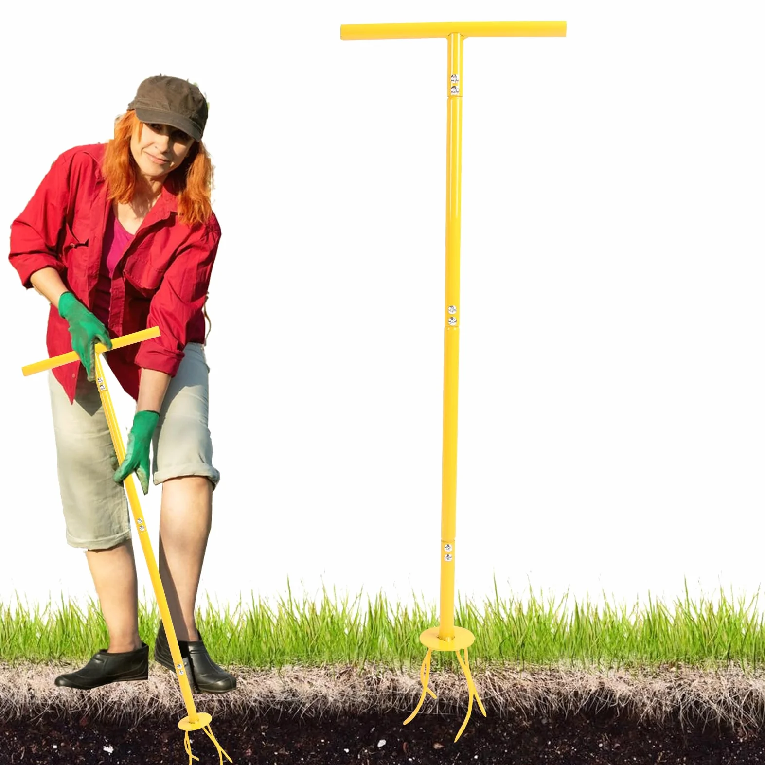 Motoazada manual, herramientas manuales de jardinería, azada de jardín desmontable, cultivador giratorio con cultivador giratorio, herramienta de jardinería diseñada para trabajar eficientemente el