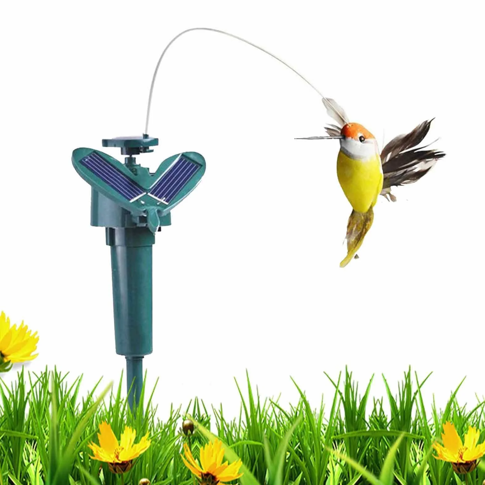 Genérico Colibrí Solar Jardín Estaca, 2 Piezas Estaca Solar para Jardín De Colibrí, Pájaro Decorativo, Fácil En Tierra Plantas Flores para Plantas Flores Patio Macetas Regalo