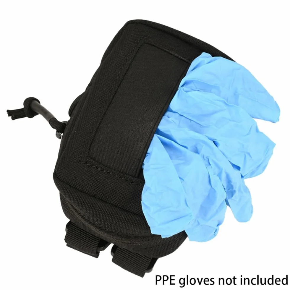 Bolsa para Guantes Desechable con Solapa Elástica y Cremallera IFAK Organizador EMT
