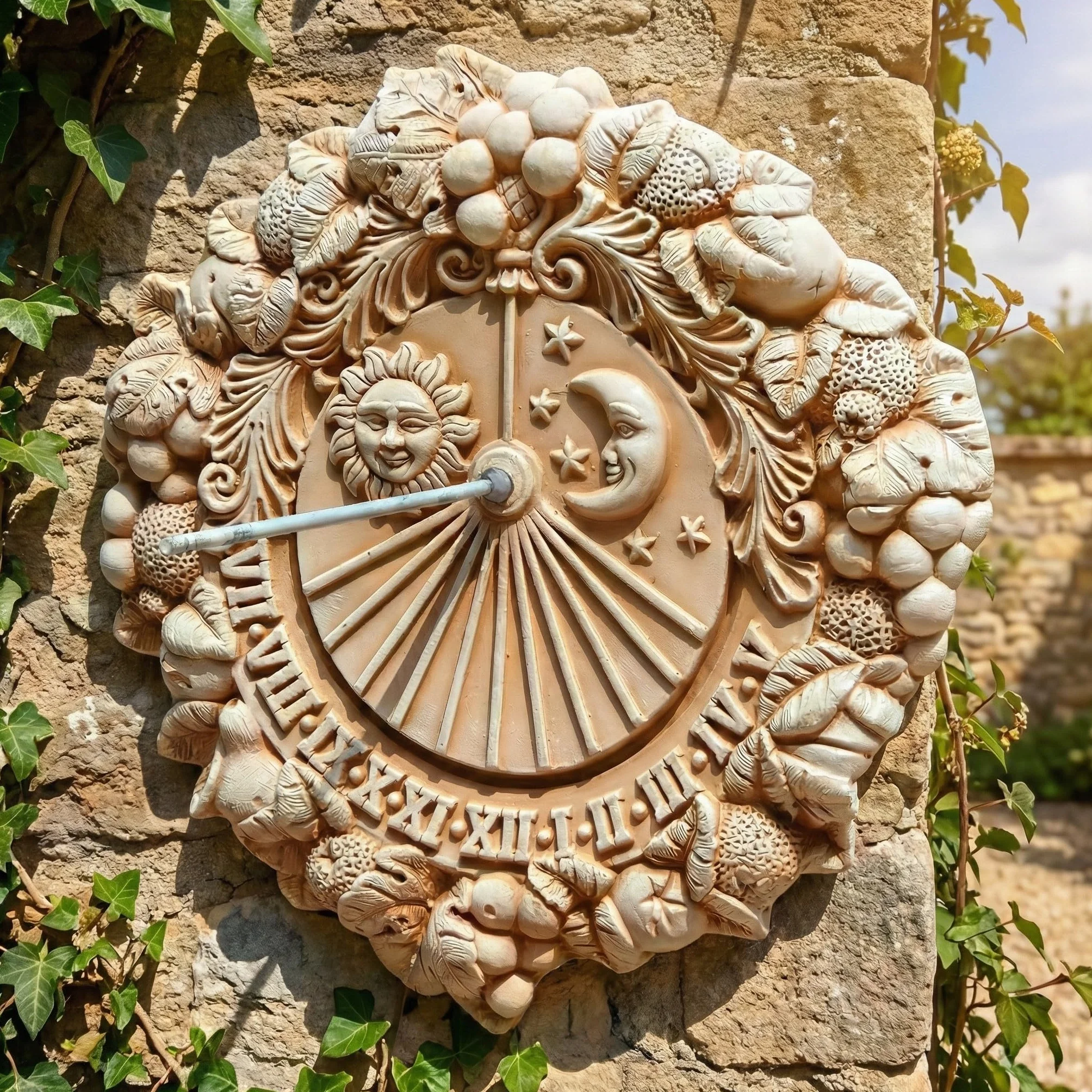 Teramico Cuadros de pared italianos y relojes de sol de Italia - absolutamente resistentes a las heladas y detallados - ideales para embellecer el jardín y la terraza