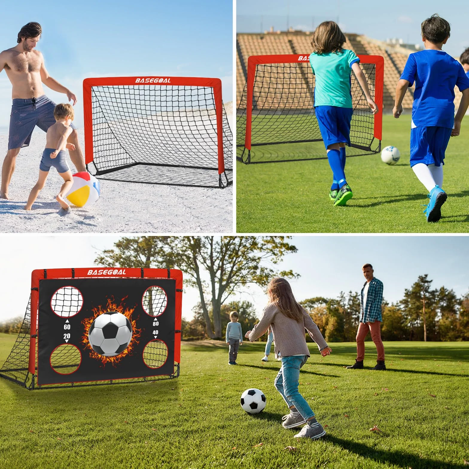 Porteria Futbol Plegable Portatil 150x120 CM con Bolsa Transporte Diana Colgante