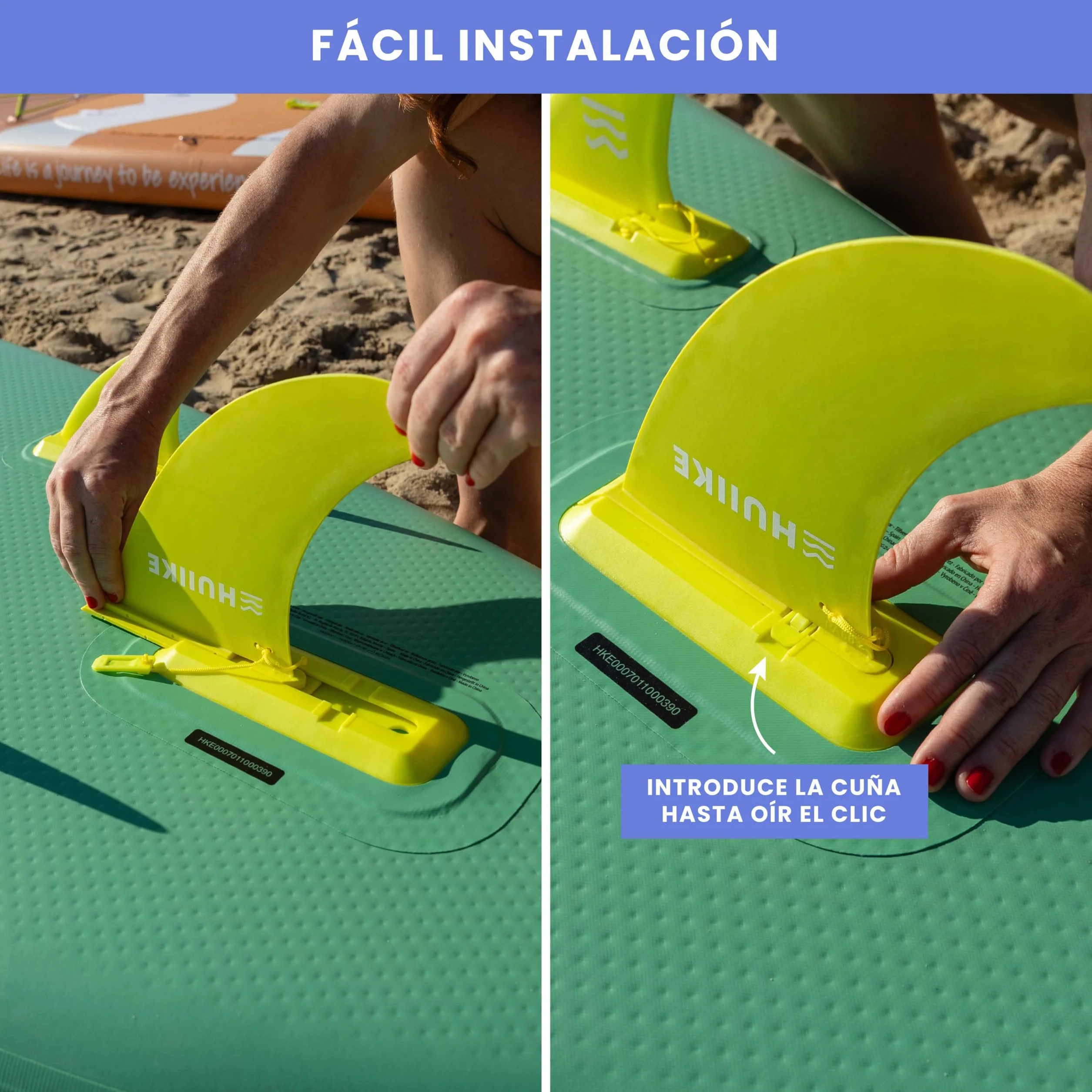 HUIIKE Quilla Paddle Surf Pack de 3 Desmontables Aleta con Cierre de Seguridad Tabla Padel Sup Board Inflable