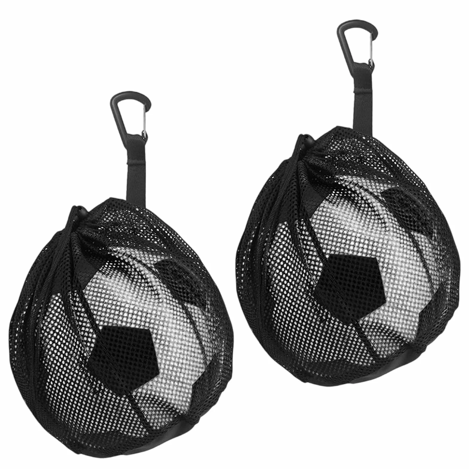 Bolsas de Malla para Pelotas, Bolsa de Red de Baloncesto con Cordón y Mosquetón